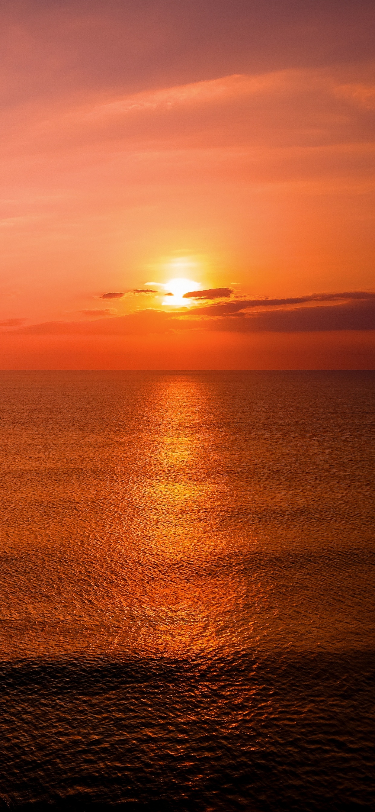 Mer, Horizon, Lever, Soir, Afterglow. Wallpaper in 1242x2688 Resolution