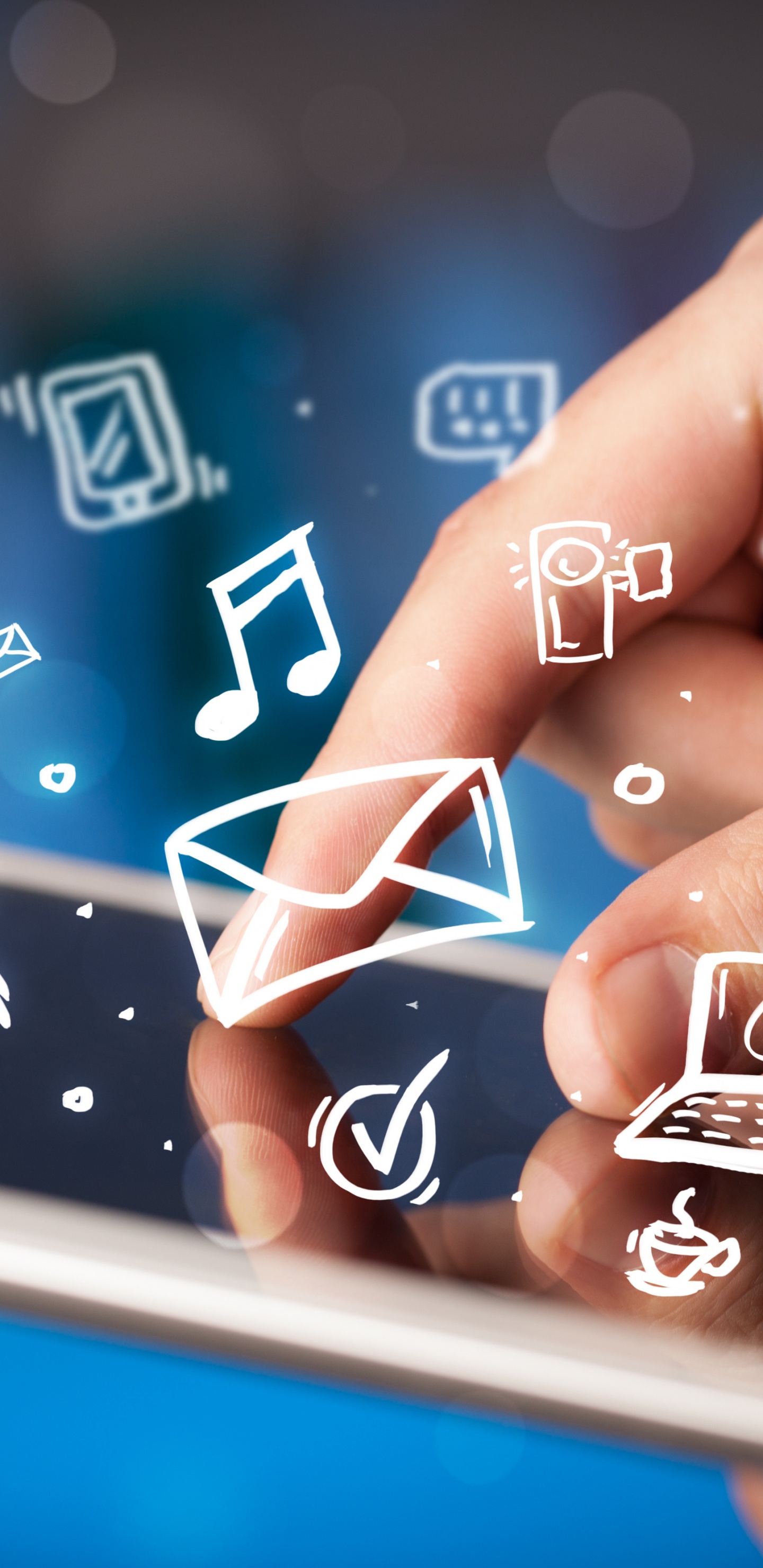 Persons Feet on White and Black Device. Wallpaper in 1440x2960 Resolution