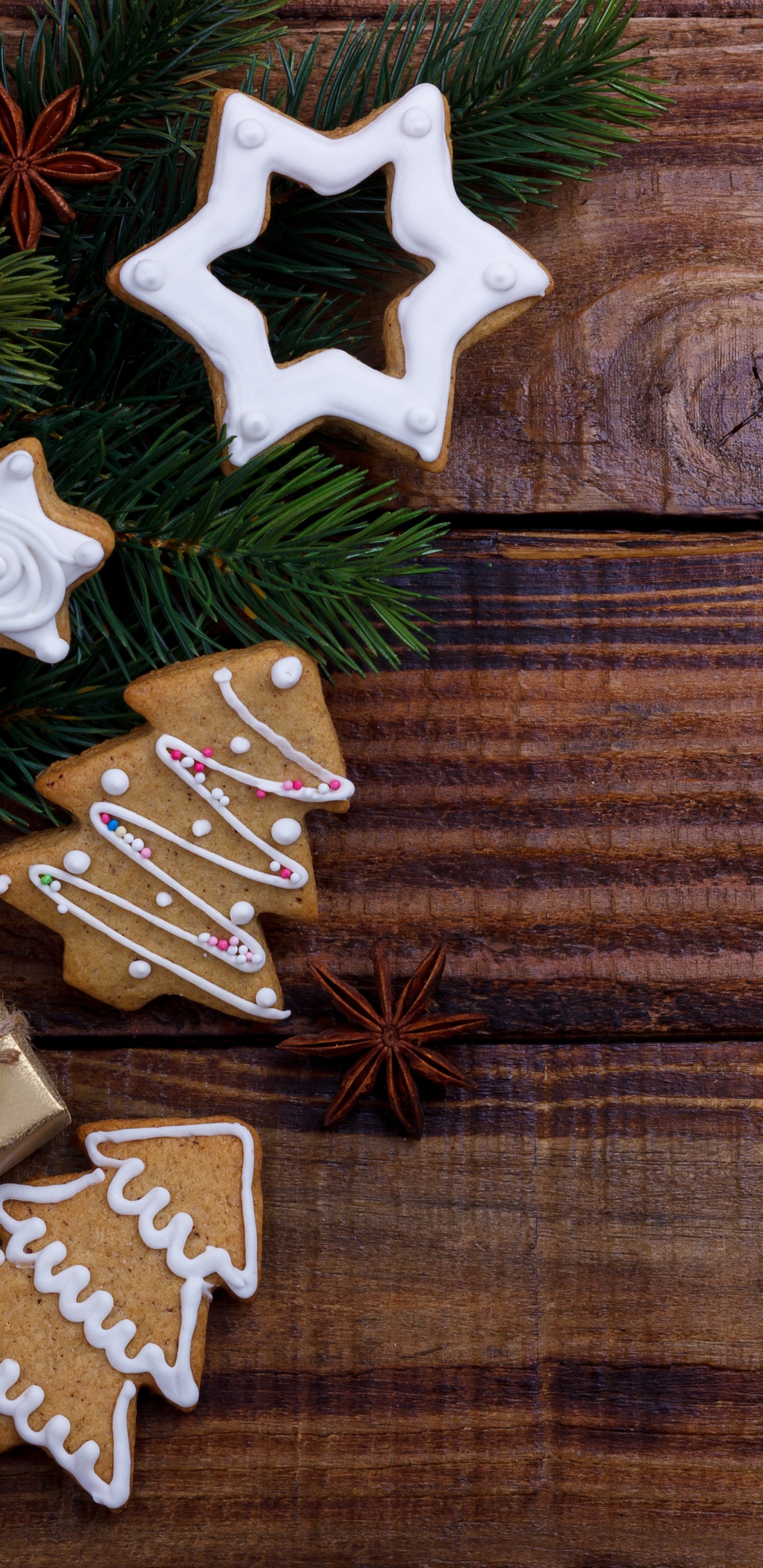 Christmas, Christmas Decoration, New Year, Brown, Christmas Ornament. Wallpaper in 1440x2960 Resolution