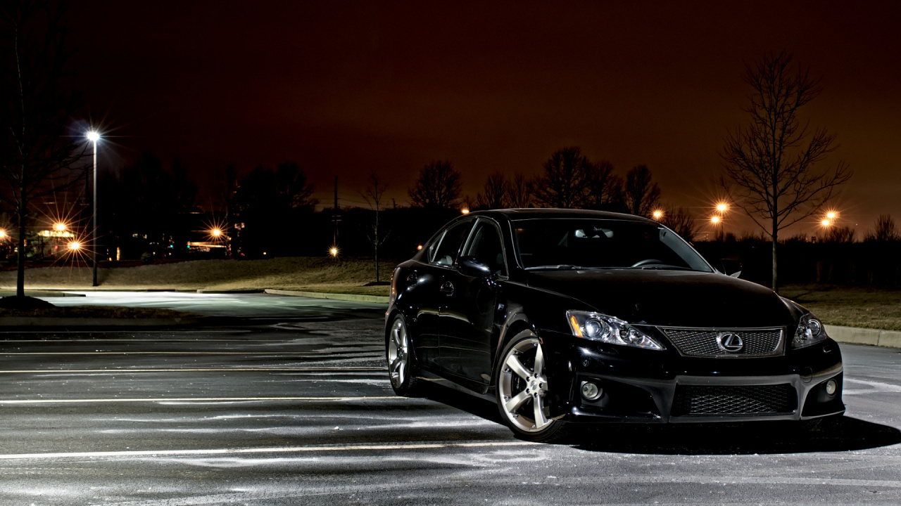 Black Mercedes Benz c Class on Road During Night Time. Wallpaper in 1280x720 Resolution