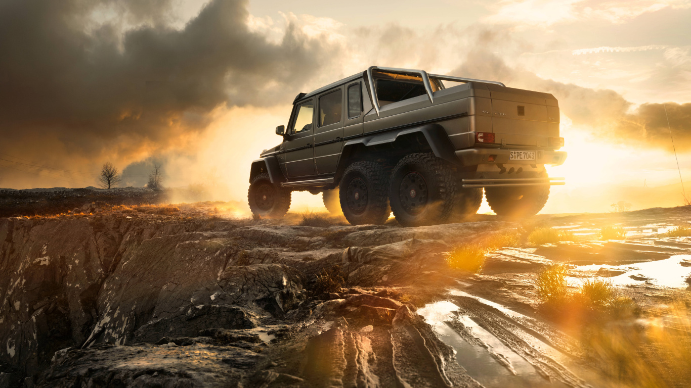 White and Black Jeep Wrangler on Brown Field During Daytime. Wallpaper in 1366x768 Resolution