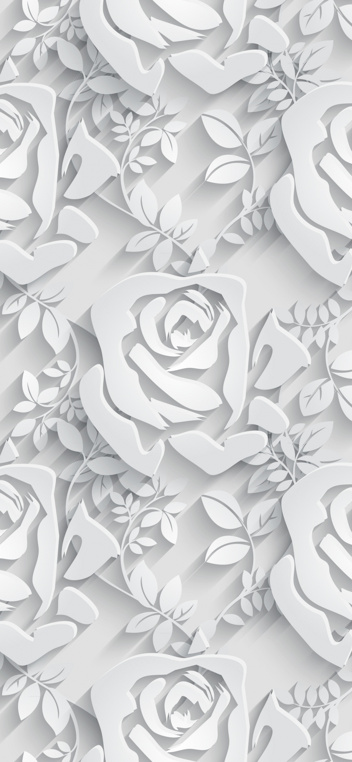 Textil Floral Blanco y Negro. Wallpaper in 1125x2436 Resolution