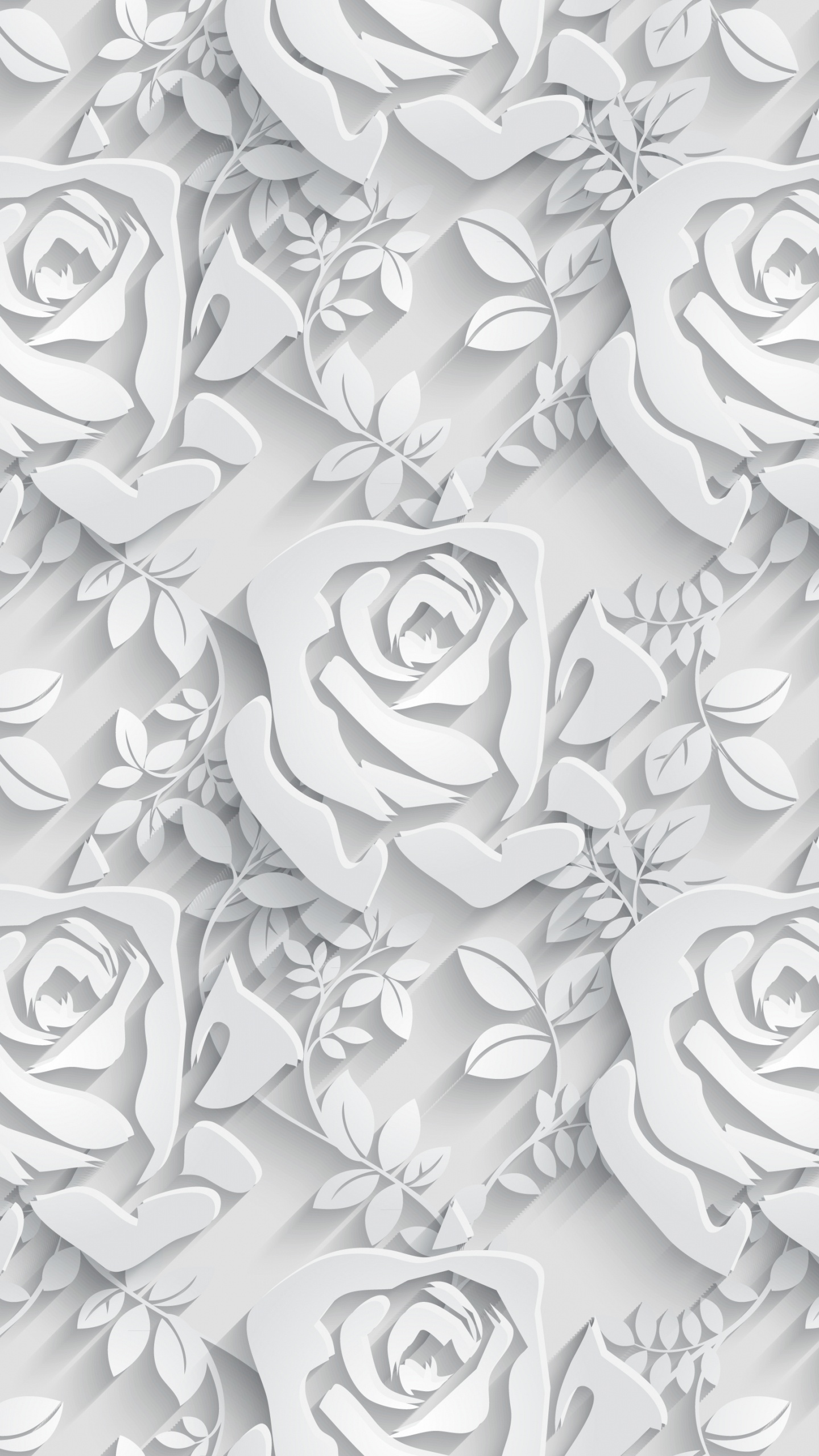 White and Black Floral Textile. Wallpaper in 1440x2560 Resolution