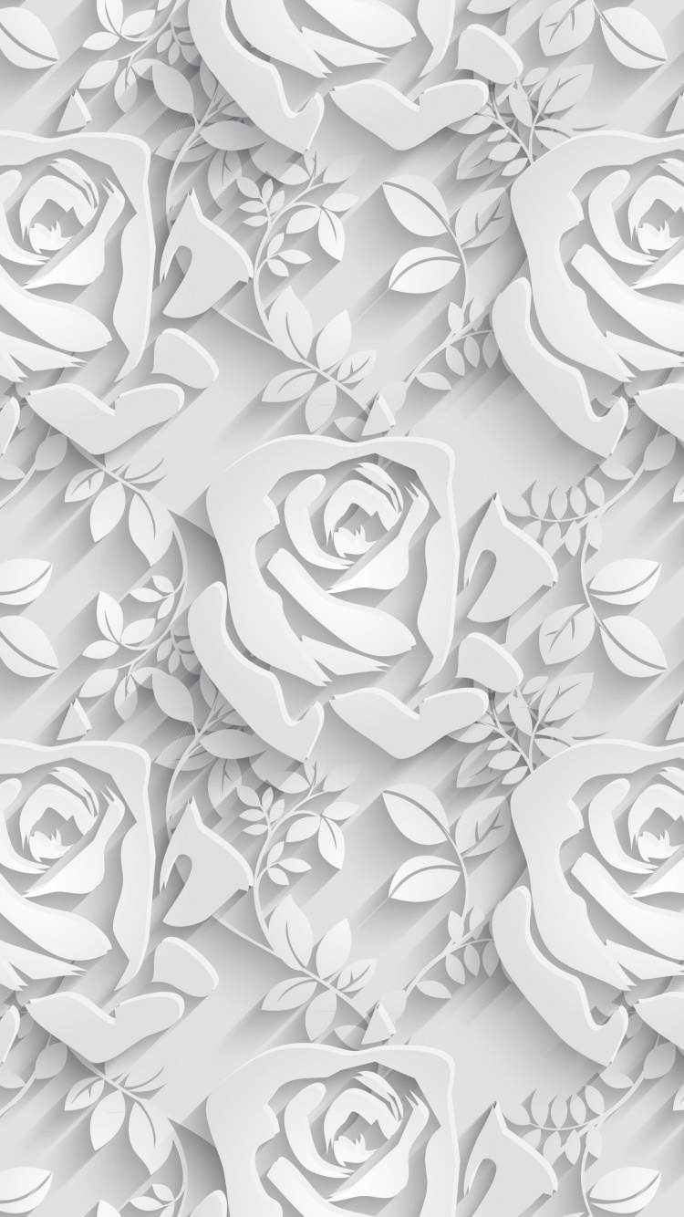 White and Black Floral Textile. Wallpaper in 750x1334 Resolution