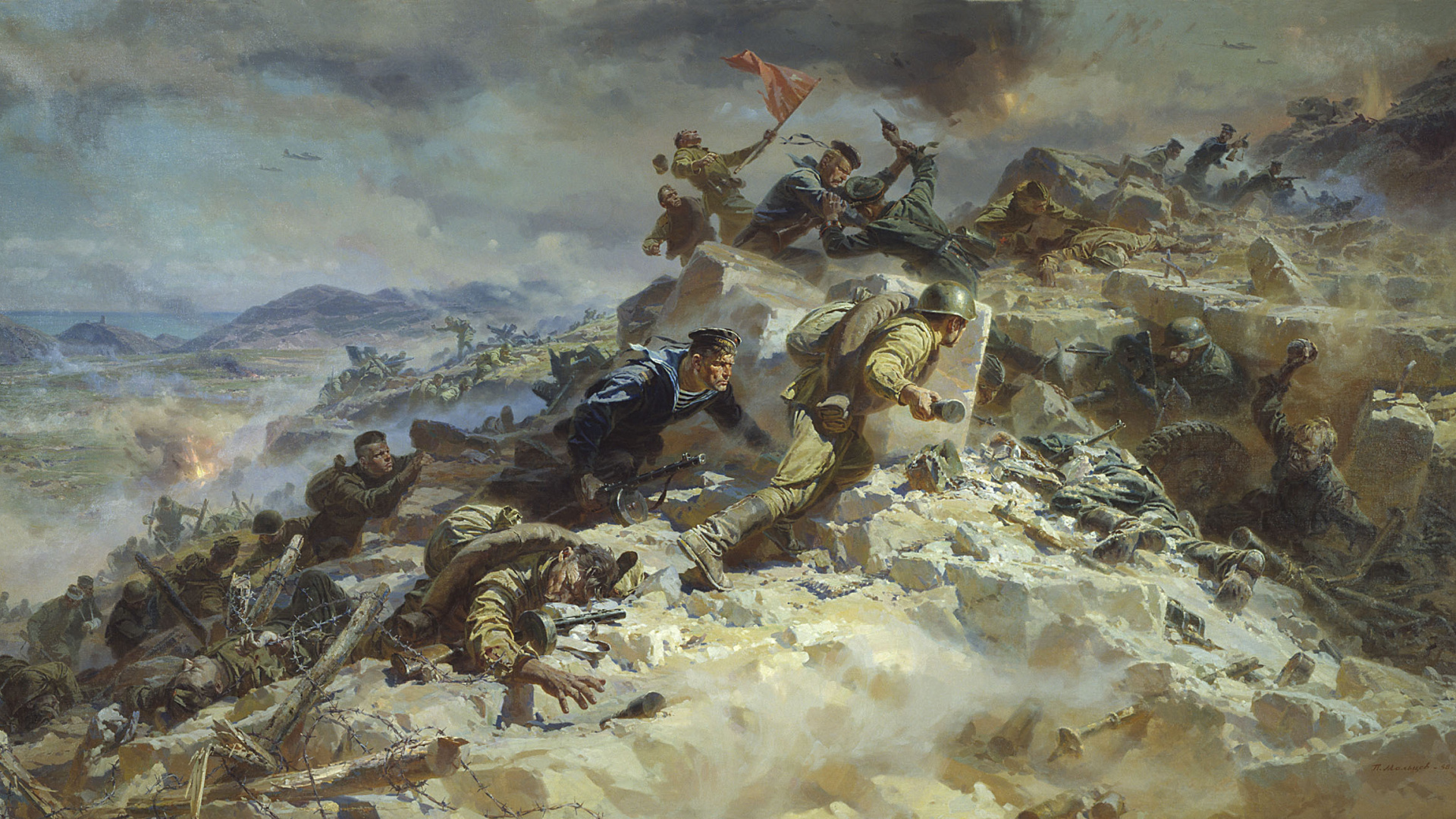 Großen Vaterländischen Krieg, Malerei, Kunst, Schlacht, Krieg. Wallpaper in 1920x1080 Resolution