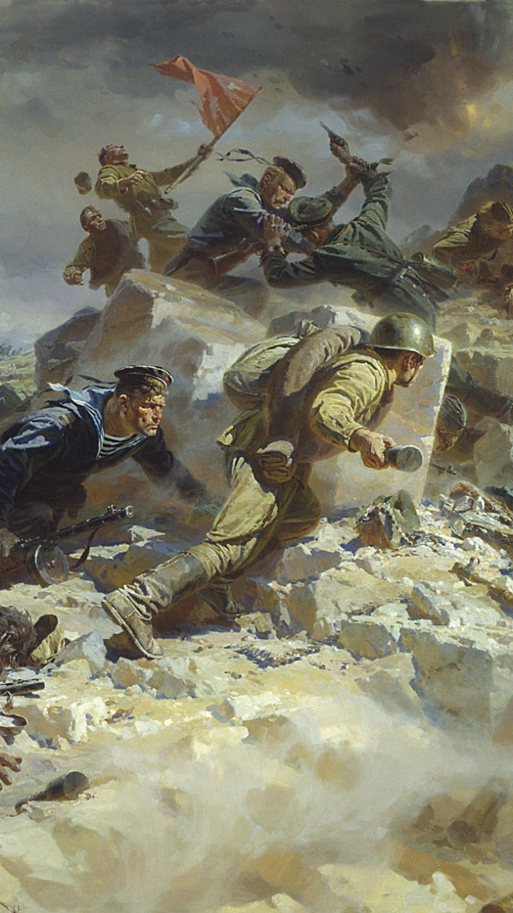 World War II, Great Patriotic War, Painting, Art, Battle. Wallpaper in 720x1280 Resolution