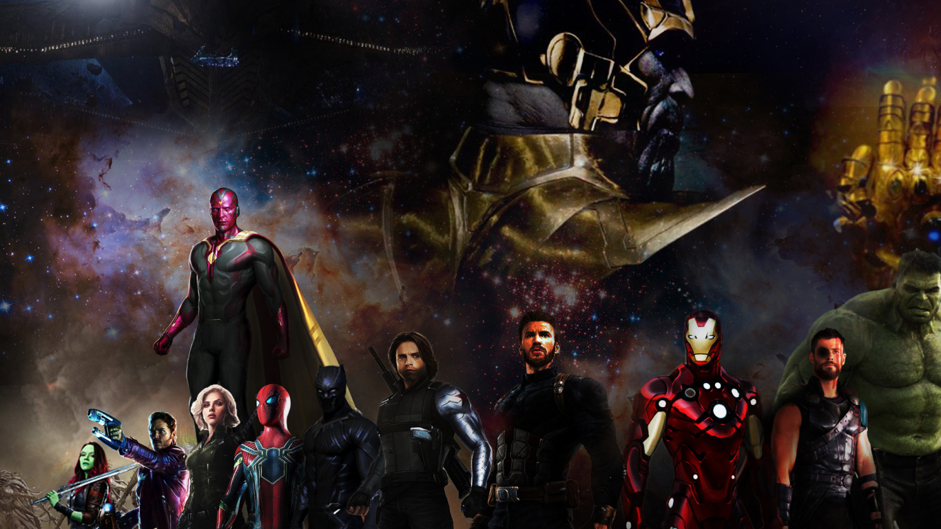 Group of Men in Black and Red Suit. Wallpaper in 1366x768 Resolution