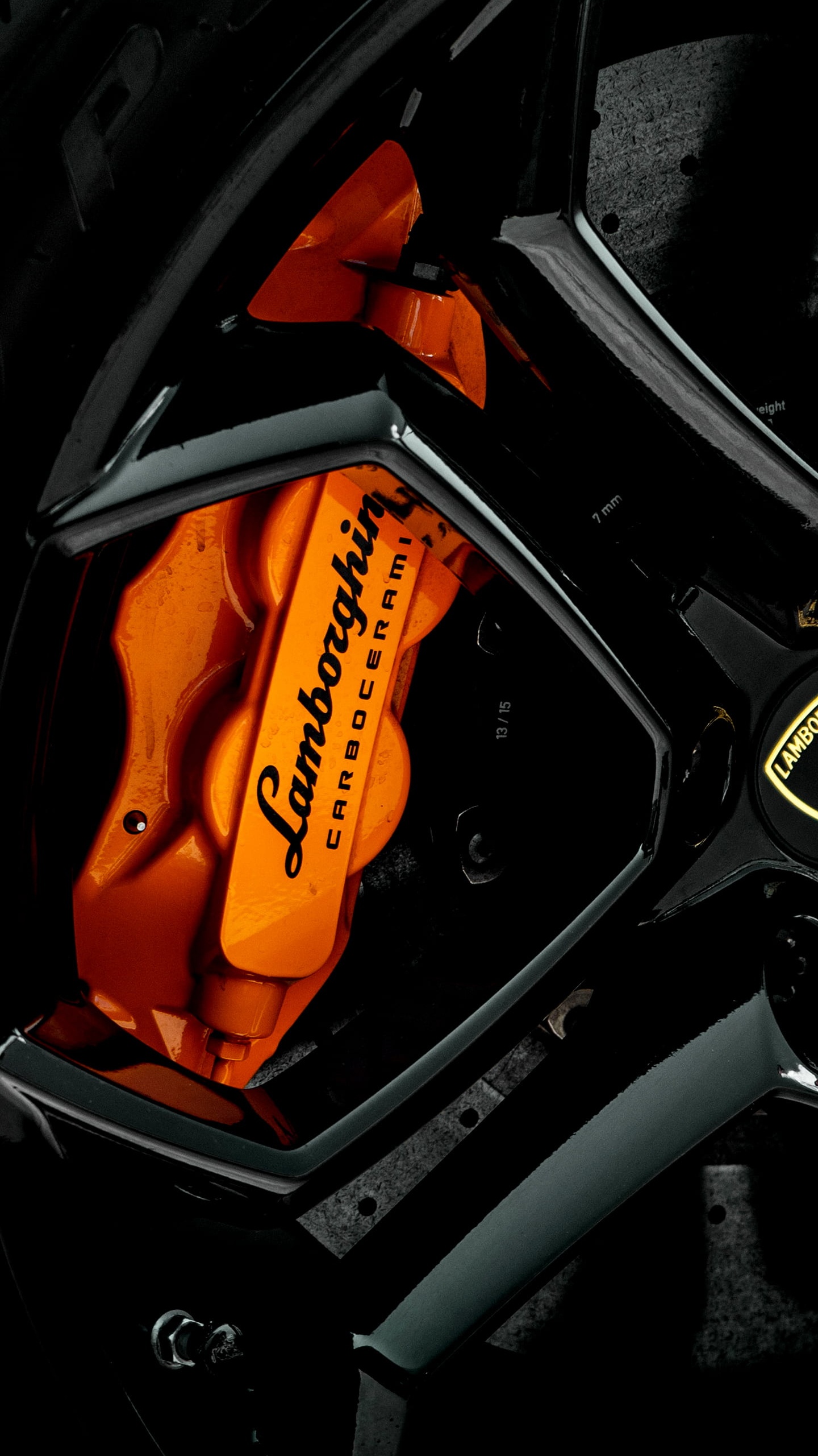 Frein, Lamborghini, Lamborghini Huracan, Roue, Front. Wallpaper in 1440x2560 Resolution