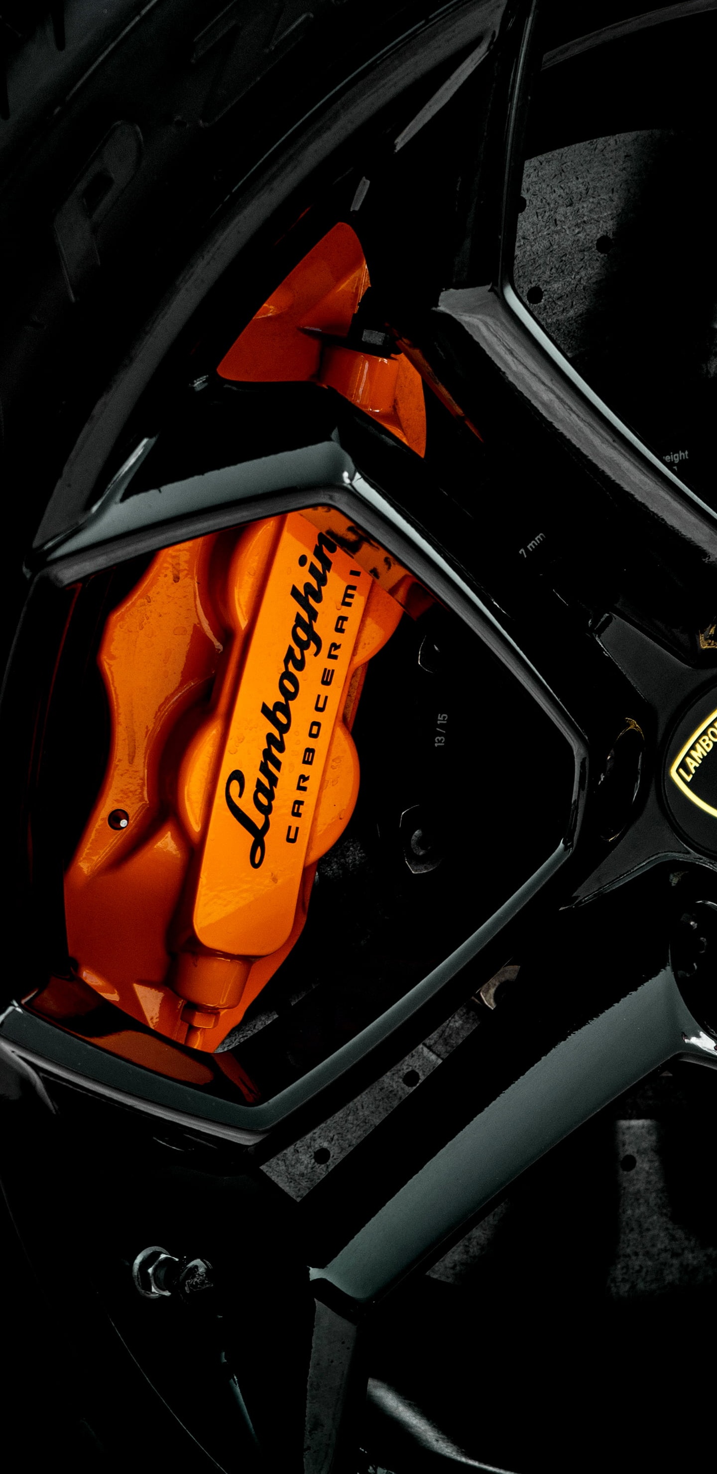 Frein, Lamborghini, Lamborghini Huracan, Roue, Front. Wallpaper in 1440x2960 Resolution