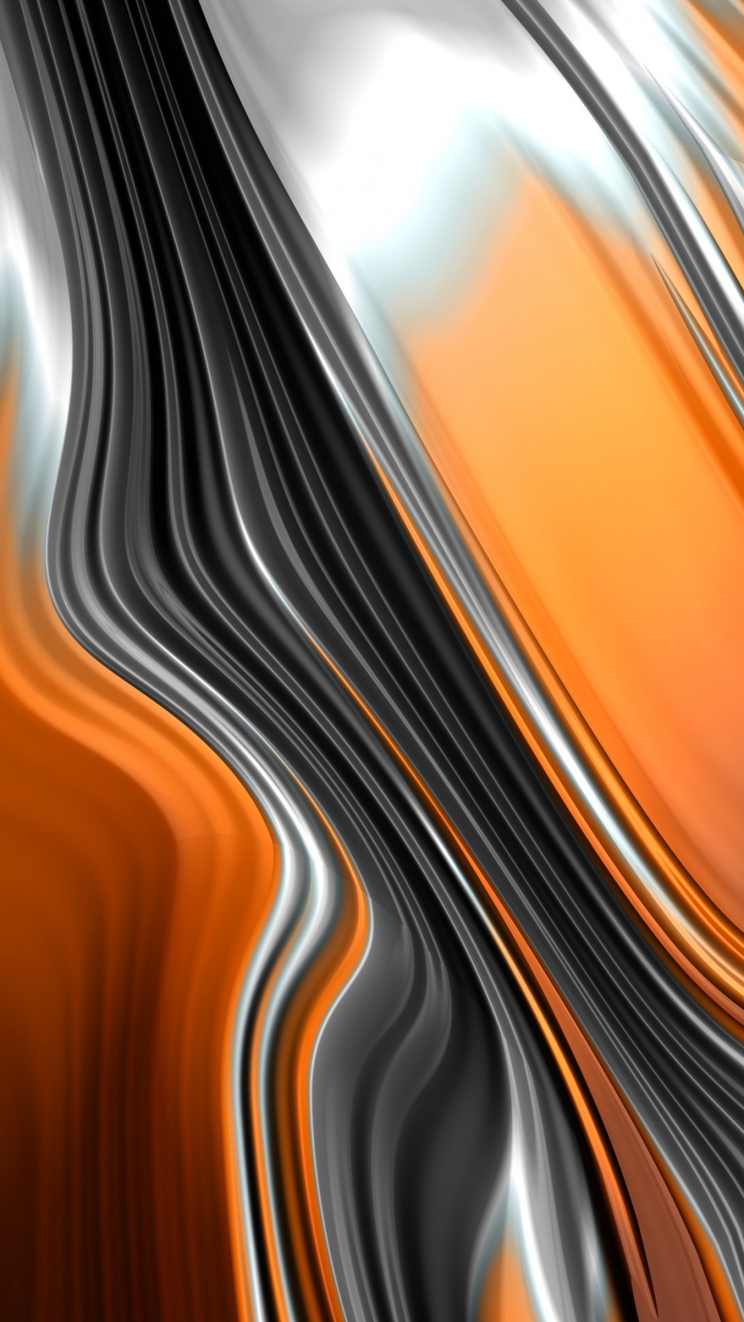 Orange Weiße Und Schwarze Abstrakte Malerei. Wallpaper in 1080x1920 Resolution