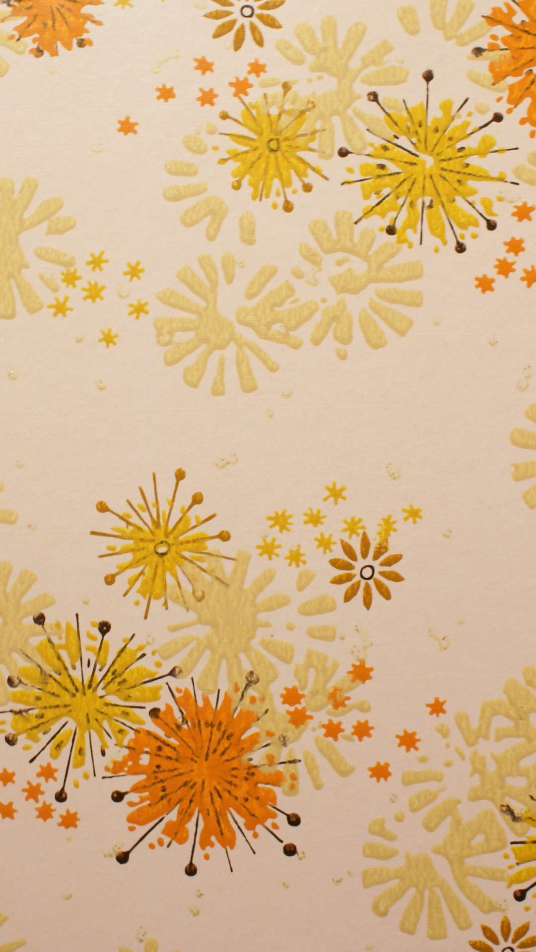 White and Yellow Floral Textile. Wallpaper in 1080x1920 Resolution