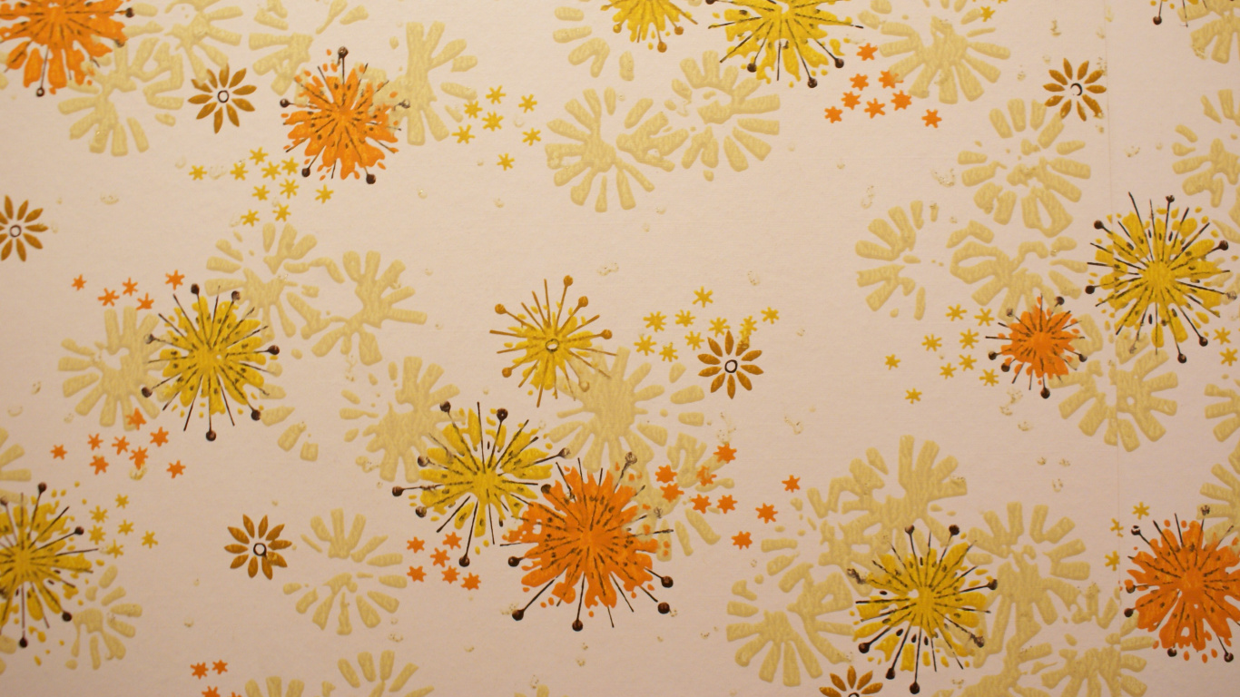 White and Yellow Floral Textile. Wallpaper in 1366x768 Resolution