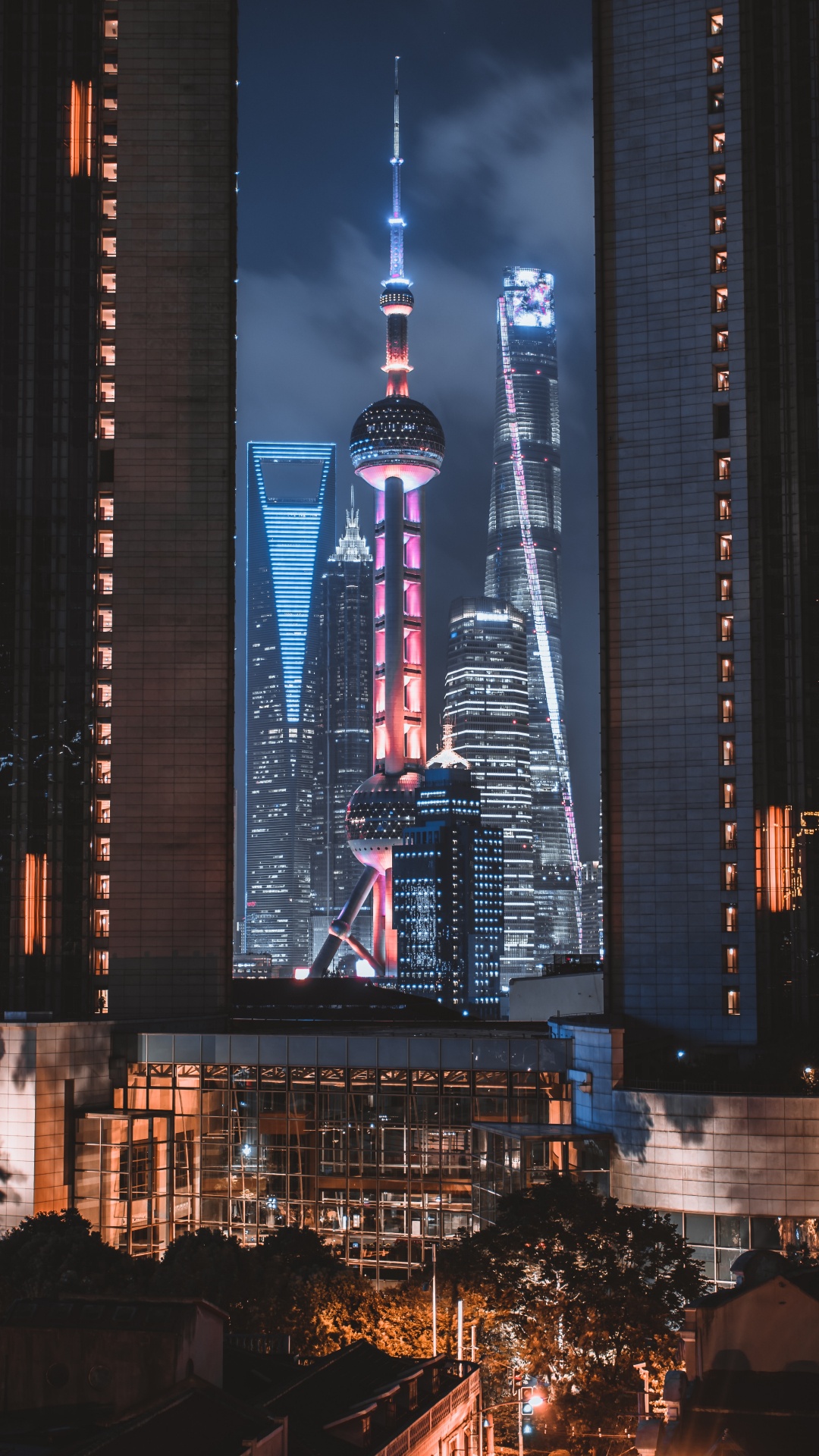 City Skyline During Night Time. Wallpaper in 1080x1920 Resolution