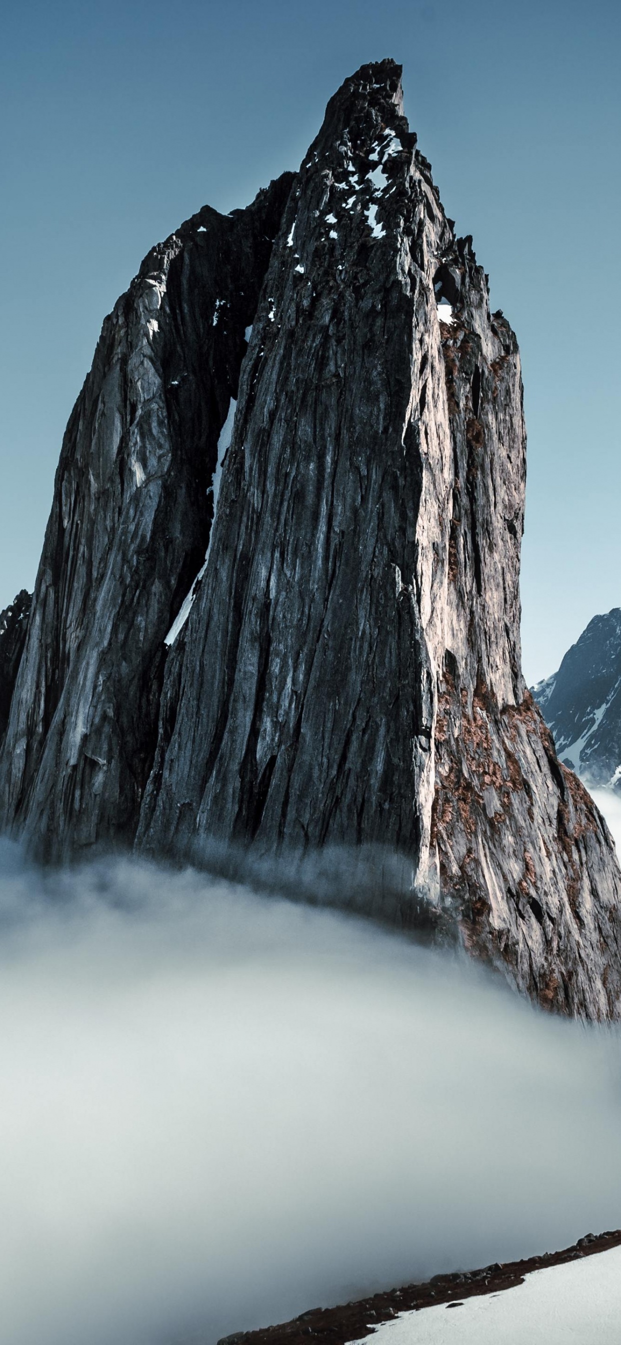 Winter Landscape 5k, Landscape, Cloud, Mountain, Snow. Wallpaper in 1242x2688 Resolution