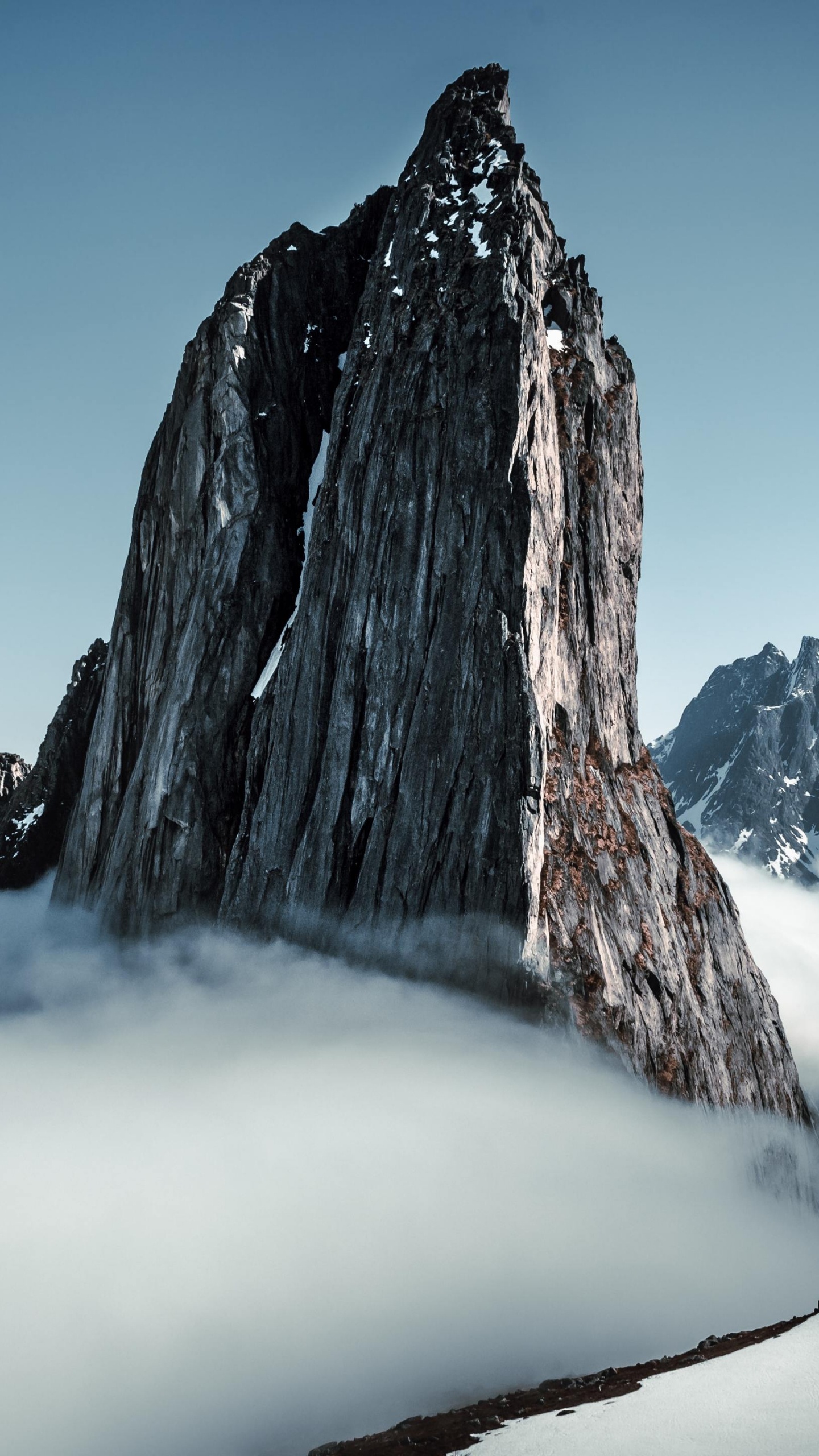 Winter Landscape 5k, Landscape, Cloud, Mountain, Snow. Wallpaper in 1440x2560 Resolution