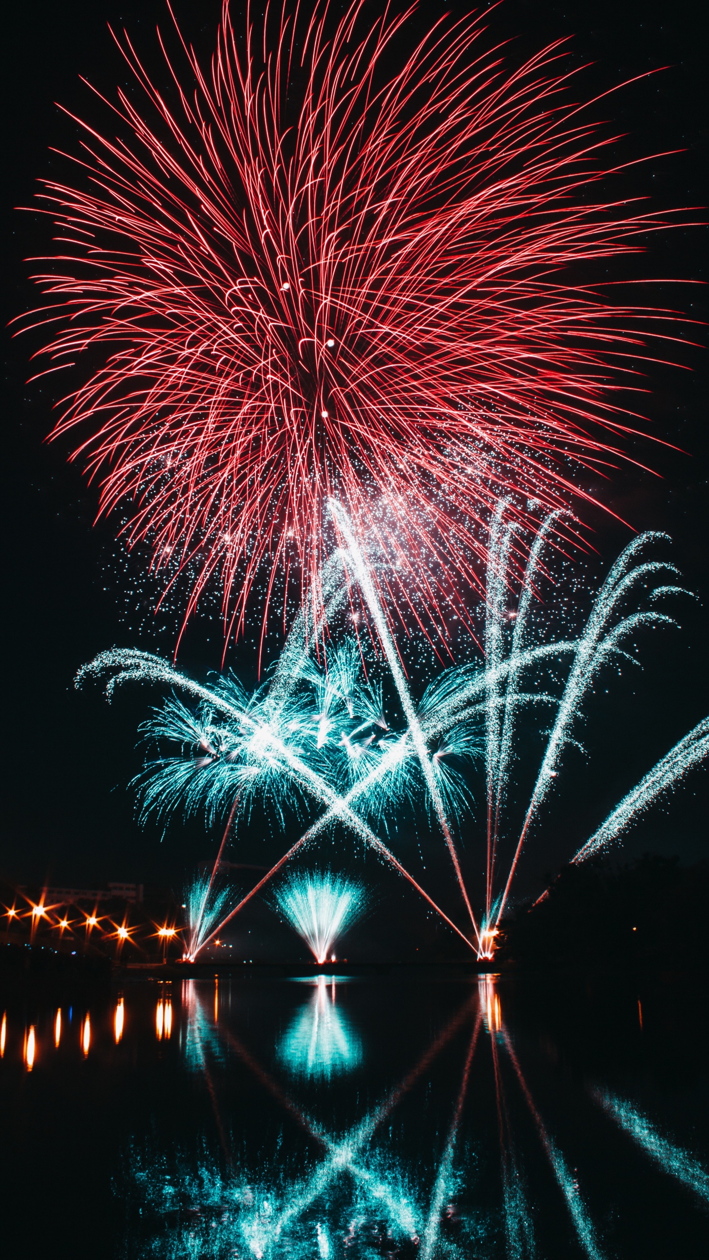 Pirotecnia, el Día de Año Nuevo, Medianoche, Evento, Diwali. Wallpaper in 1440x2560 Resolution