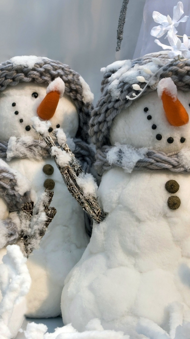 Muñeco, El Día De Navidad, Nieve, Invierno, Navidad. Wallpaper in 750x1334 Resolution