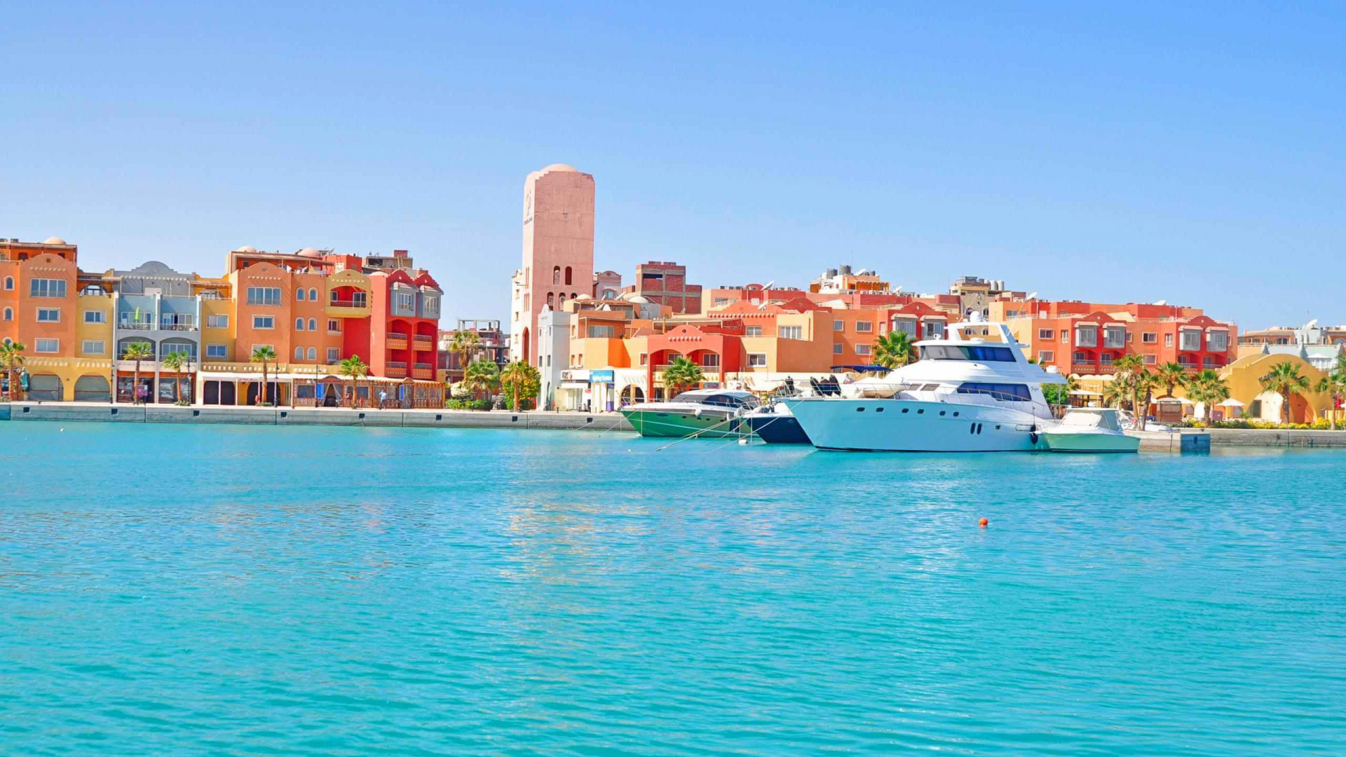 White Boat on Sea Near City Buildings During Daytime. Wallpaper in 1920x1080 Resolution