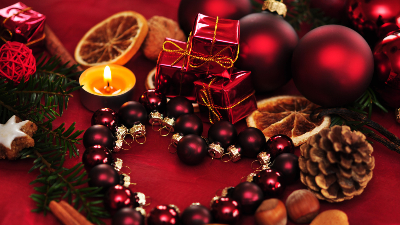 Adorno de Navidad, Decoración de la Navidad, Navidad, Evento, Alimentos Naturales. Wallpaper in 1366x768 Resolution