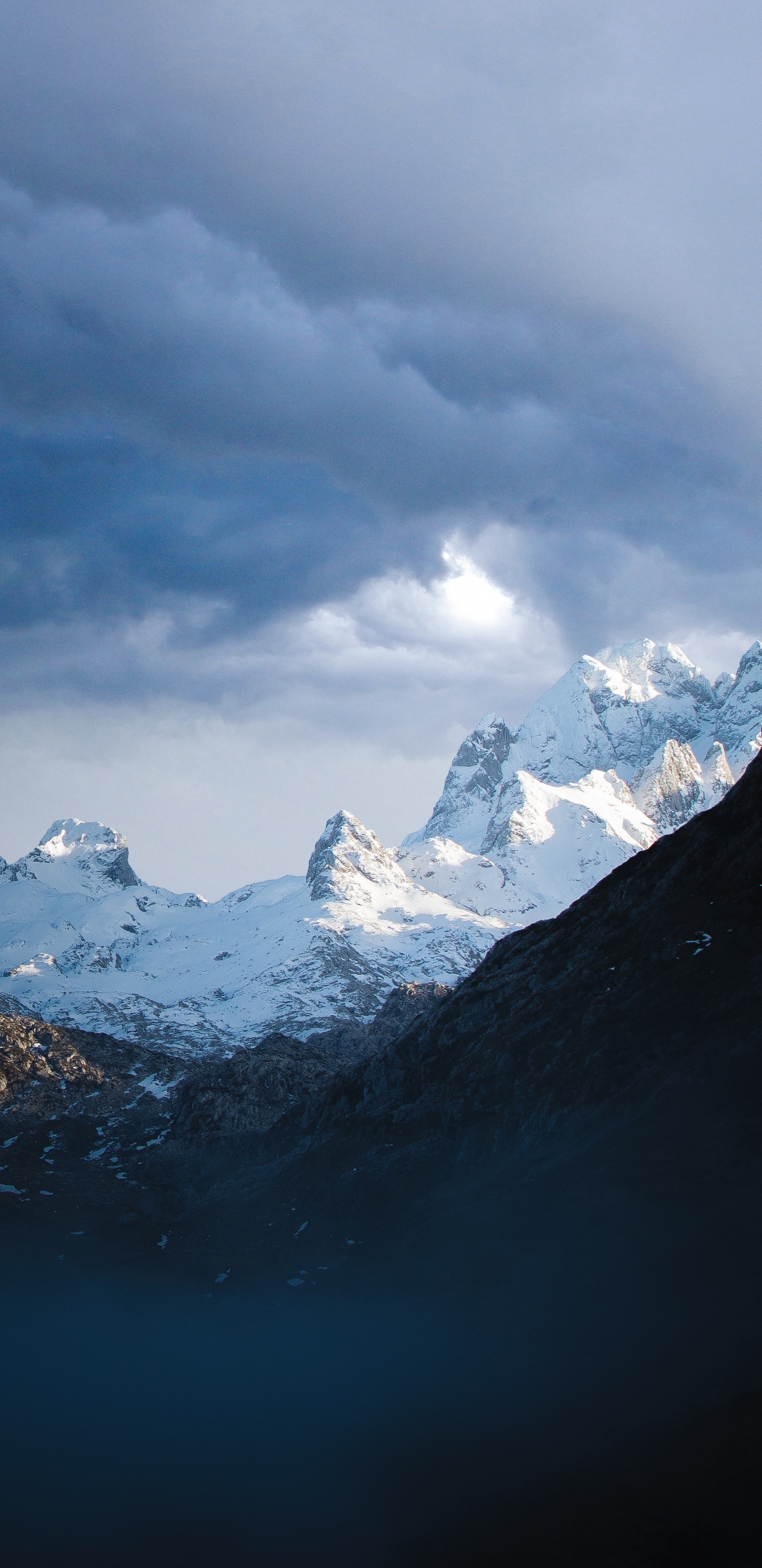 Mountainous Landforms, Mountain, Highland, Cloud, Mountain Range. Wallpaper in 1440x2960 Resolution