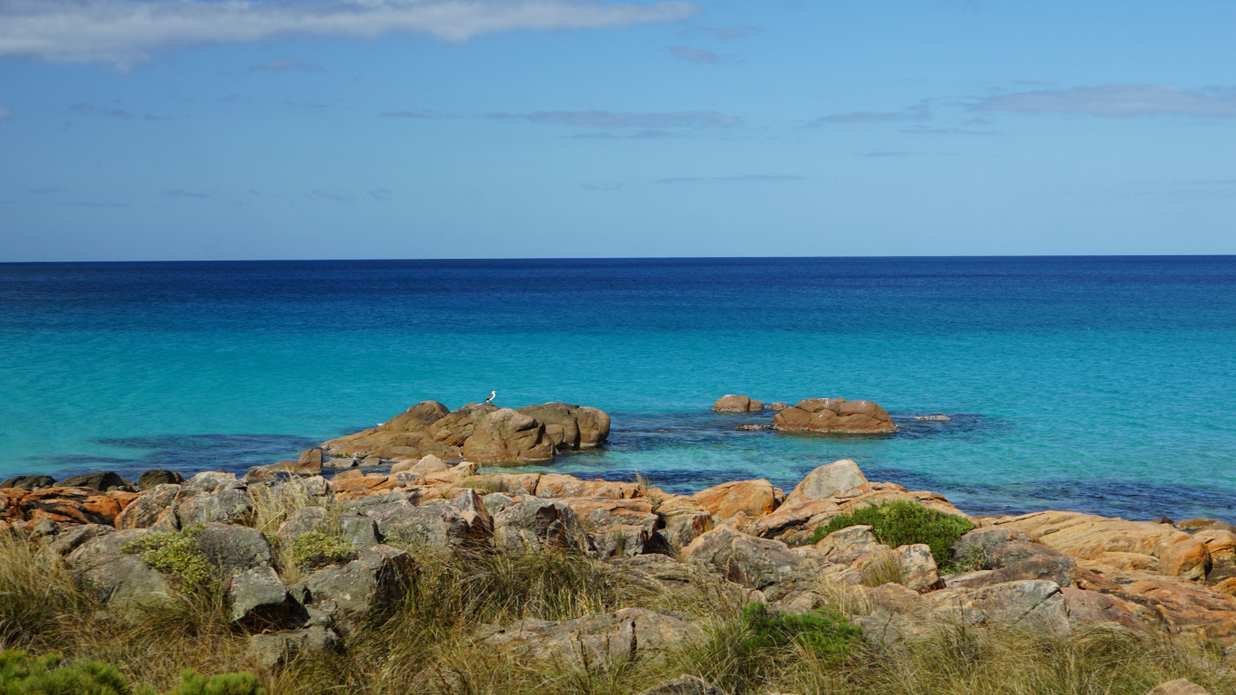 Tulum-Nationalpark, Küste, Wasser, Meer, Natur. Wallpaper in 1366x768 Resolution