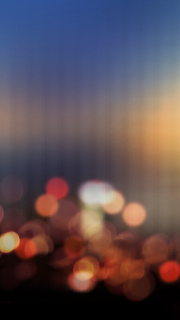 Lumières Bokeh Orange et Bleu. Wallpaper in 750x1334 Resolution