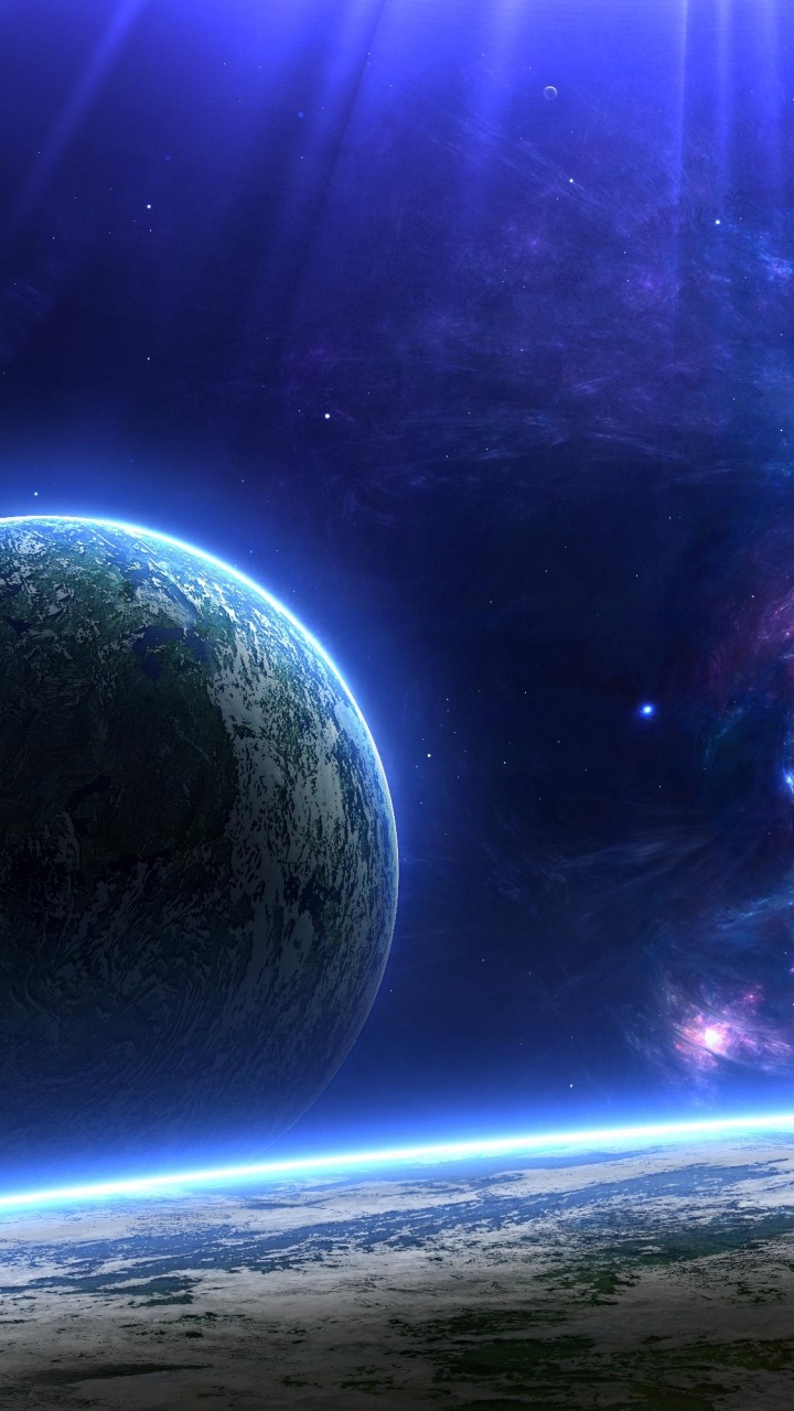 Illustration de la Galaxie Bleue et Violette. Wallpaper in 720x1280 Resolution