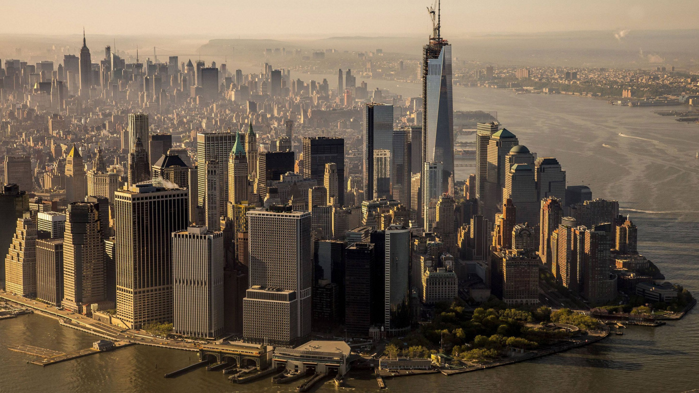 Vista Aérea de Los Edificios de la Ciudad Durante el Día.. Wallpaper in 1366x768 Resolution