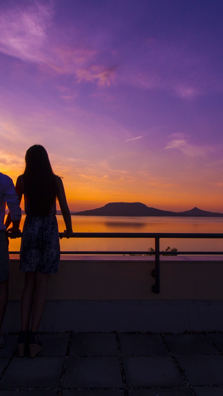 Watch The Sunset Date, Lake Balaton, Smeg Castle, Sunset, Nature. Wallpaper in 720x1280 Resolution