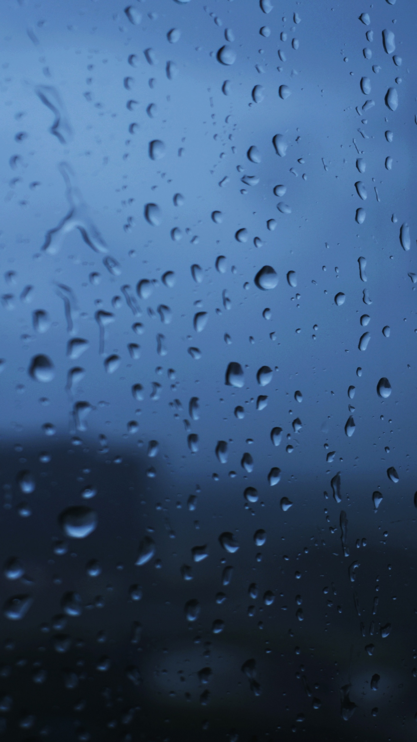Drop, Rain, Glass, Blue, Water. Wallpaper in 1440x2560 Resolution