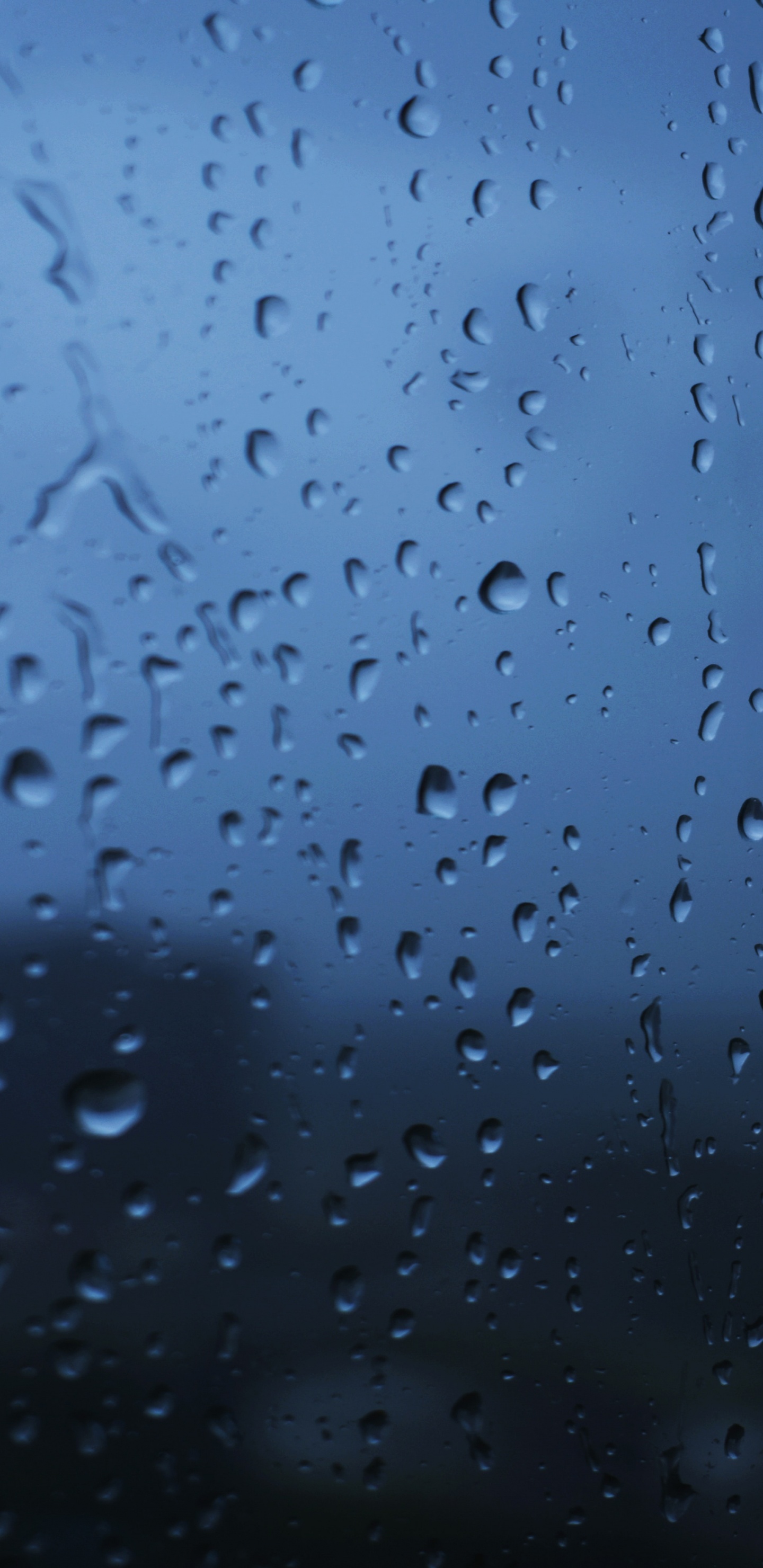 Drop, Rain, Glass, Blue, Water. Wallpaper in 1440x2960 Resolution