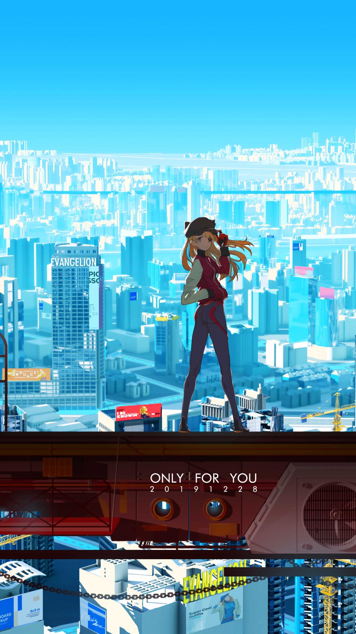 Asuka Langley Soryu, Anime, Kaworu Nagisa, Building, World. Wallpaper in 1440x2560 Resolution