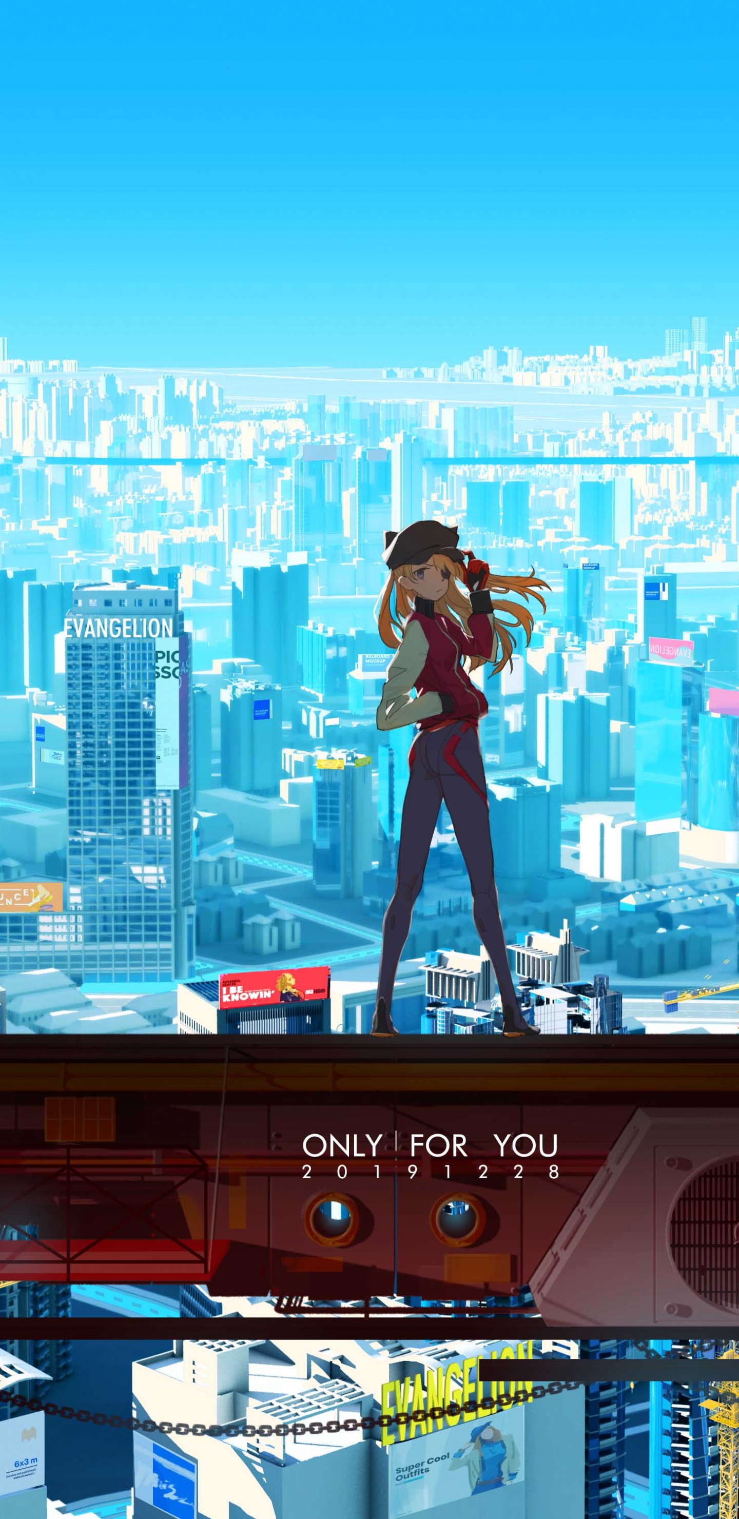 Asuka Langley Soryu, Anime, Kaworu Nagisa, Edificio, Electricidad. Wallpaper in 1440x2960 Resolution