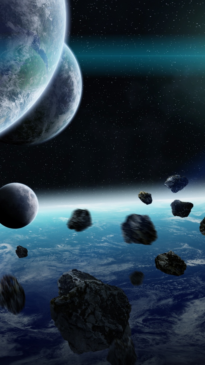 Blue and Purple Planet Illustration. Wallpaper in 720x1280 Resolution