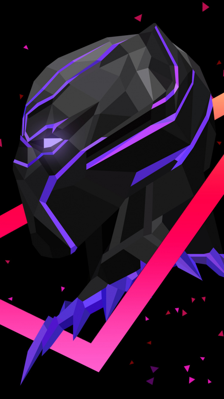 Pantera Negra, Superhéroe, Diseño Gráfico, Morado, Violeta. Wallpaper in 750x1334 Resolution
