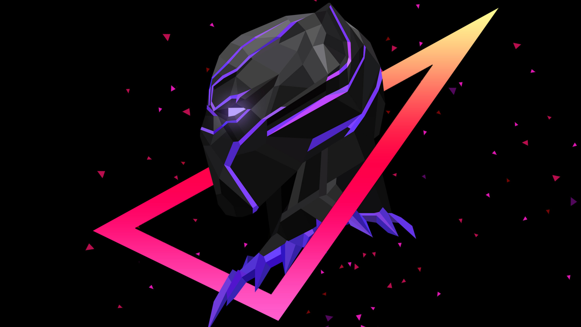 Black Panther, Superhelden, Grafik-design, Purpur, Veilchen. Wallpaper in 1920x1080 Resolution
