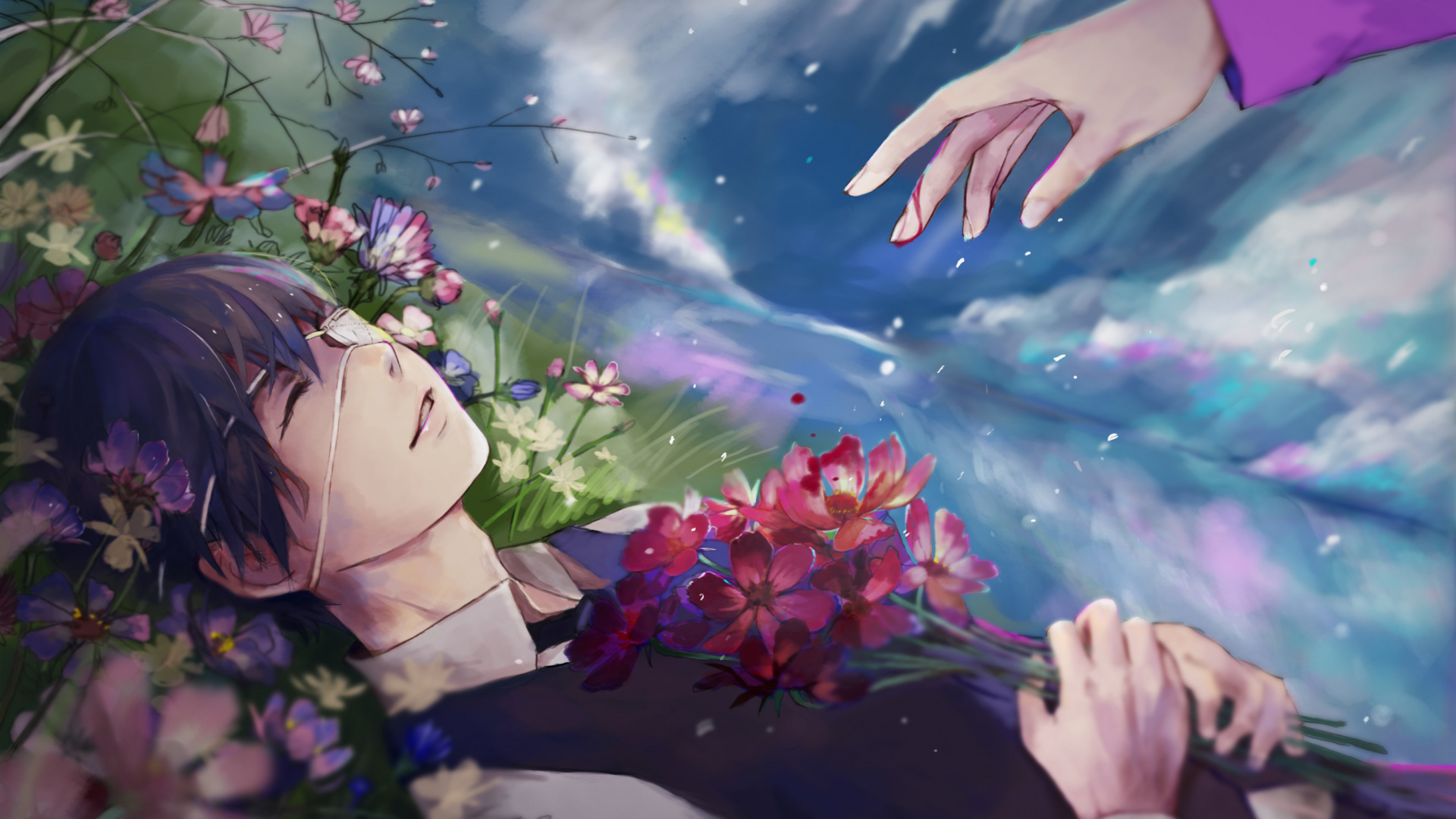 Personne en Pantalon Noir Tenant Des Fleurs Rouges. Wallpaper in 1920x1080 Resolution