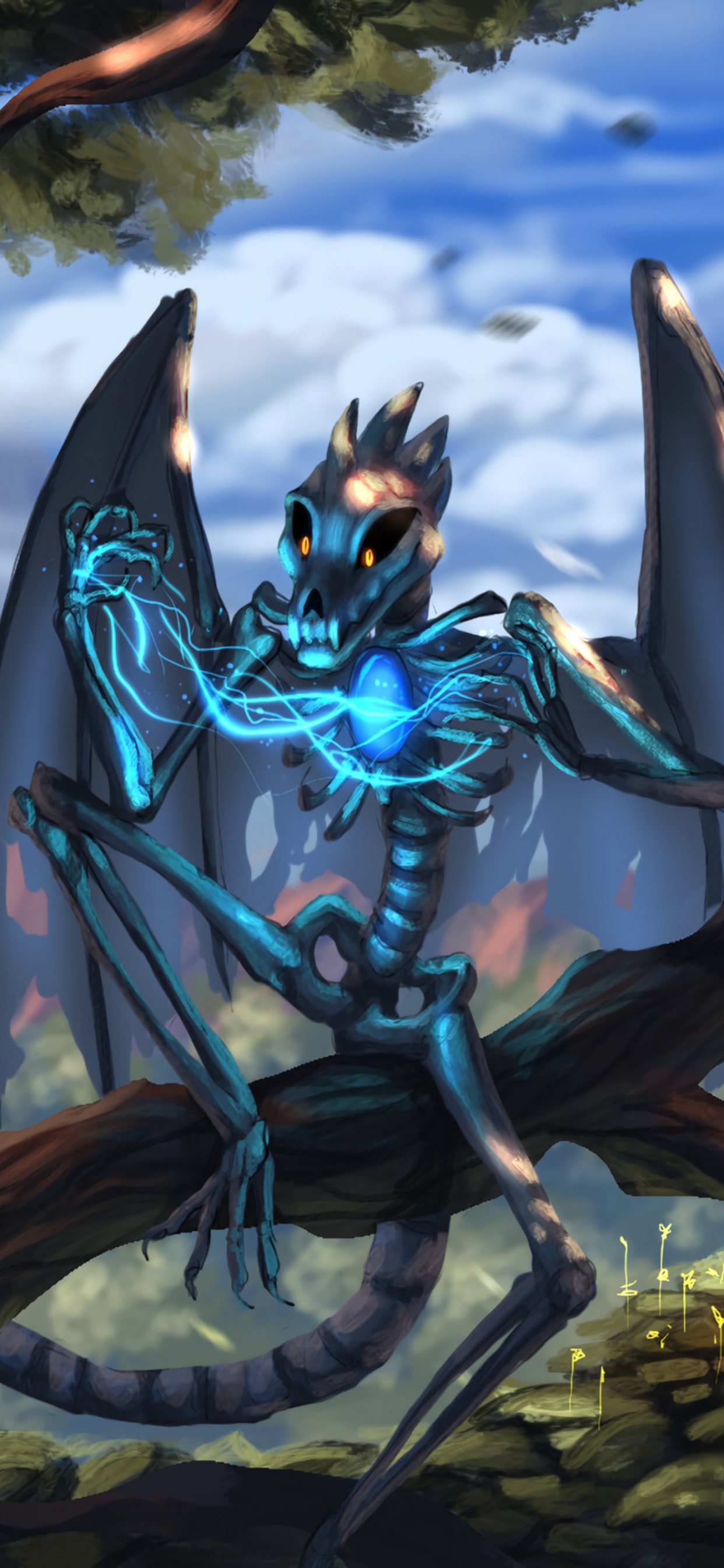 Personaje de Anime de Mujer de Pelo Azul. Wallpaper in 1242x2688 Resolution