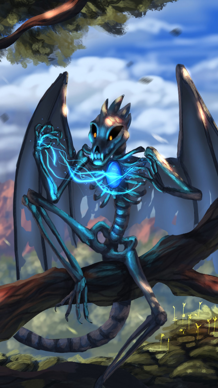 Blauhaarige Frau Anime-Figur. Wallpaper in 750x1334 Resolution