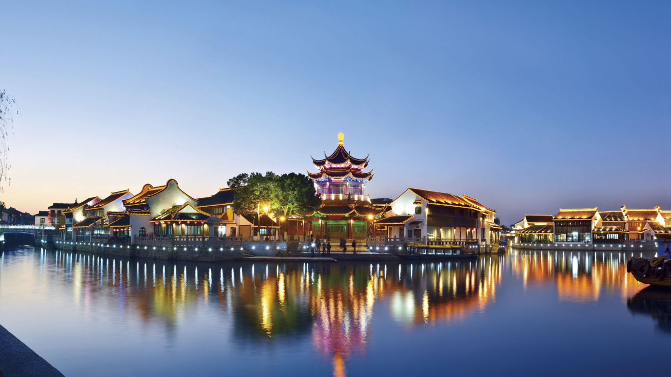 反射, 里程碑, 城市, 旅游业, 旅游景点 壁纸 1366x768 允许