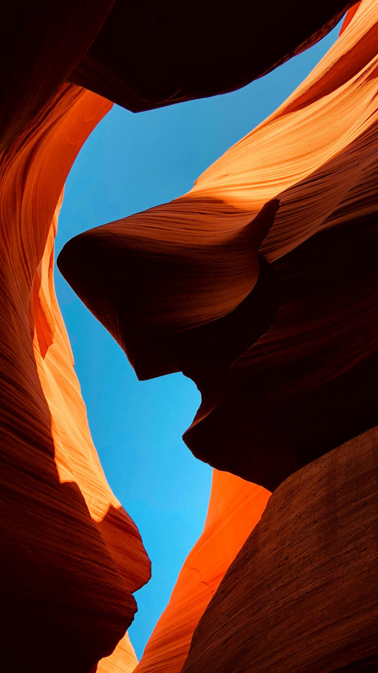 Antelope Canyon, Barranca, Naranja, Paisaje Natural, Rojo. Wallpaper in 750x1334 Resolution