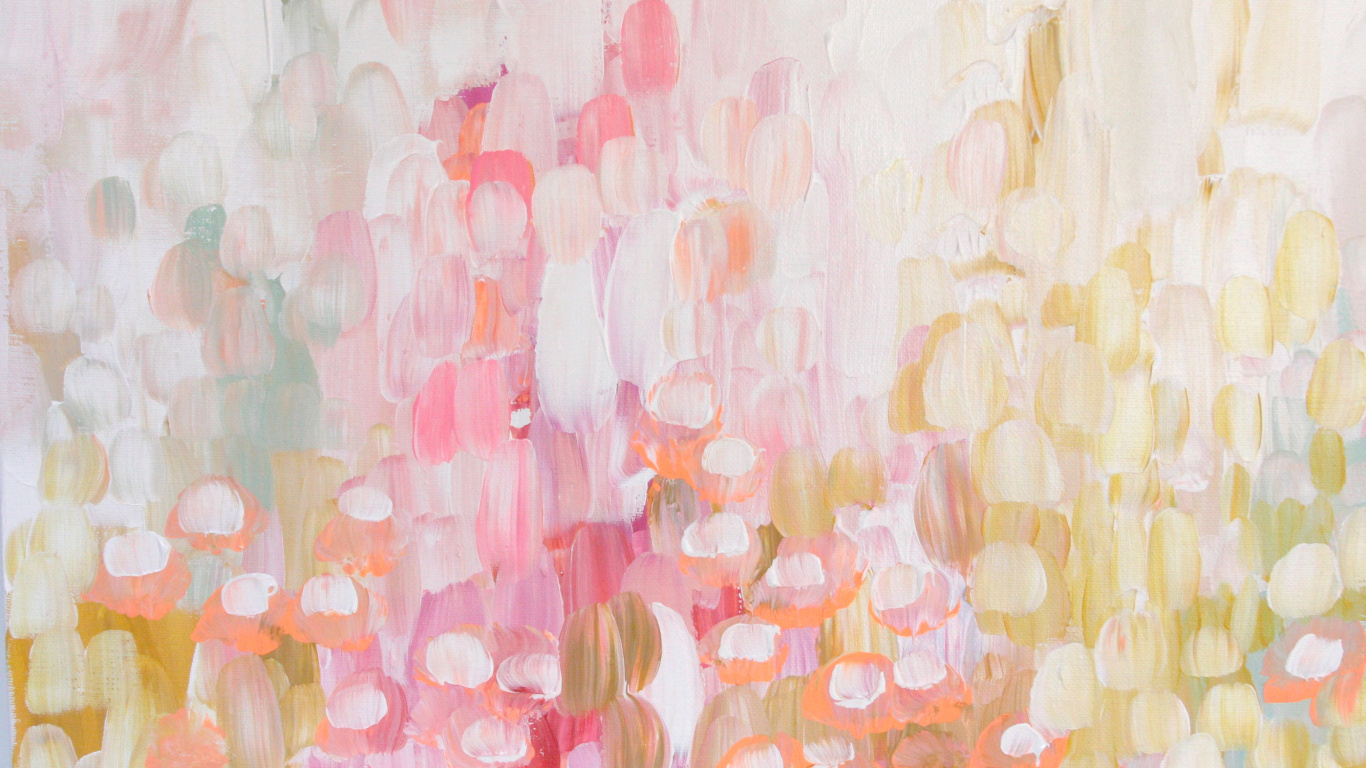 Illustration de Coeur Rose et Blanc. Wallpaper in 1366x768 Resolution