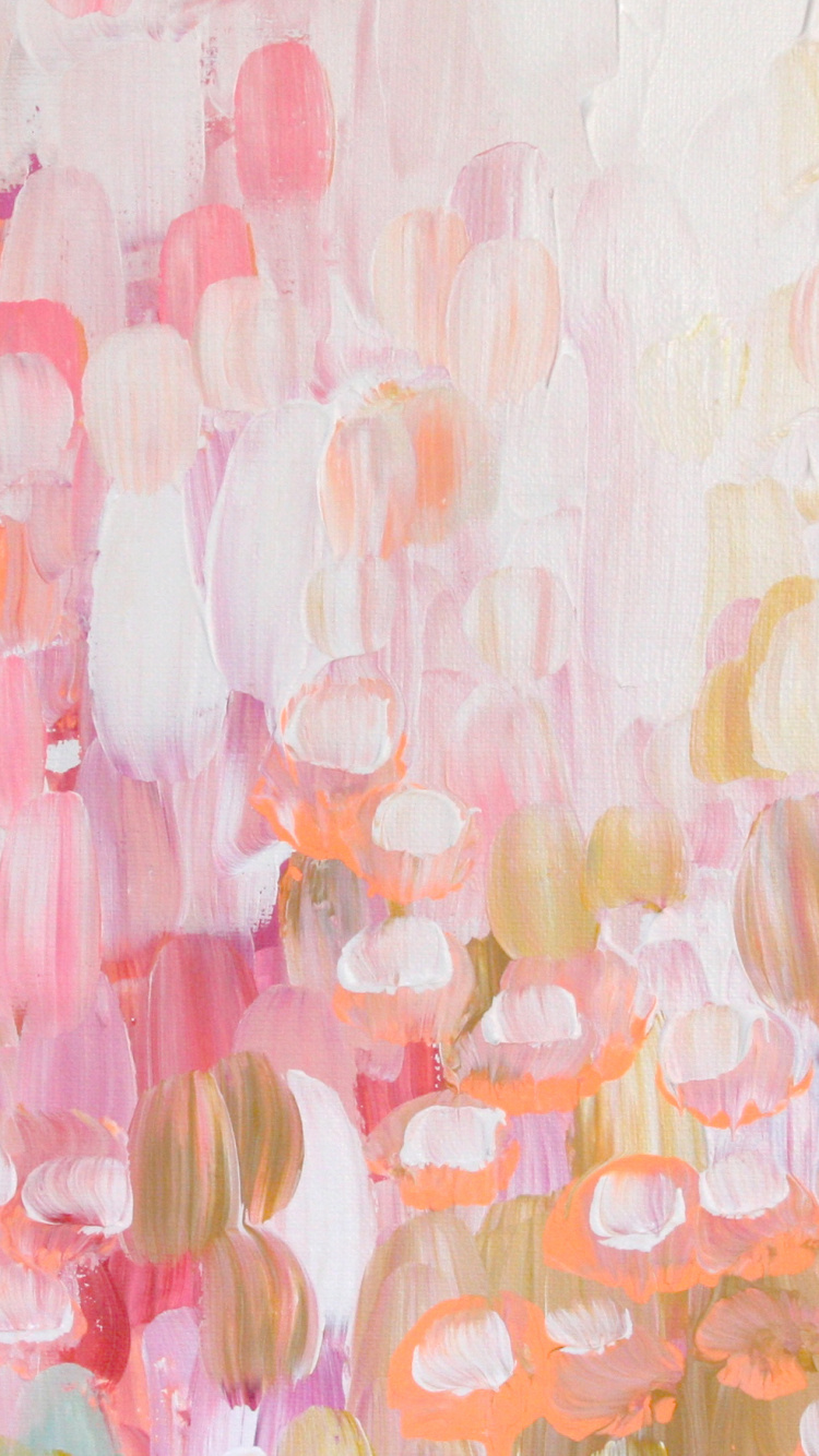 Illustration de Coeur Rose et Blanc. Wallpaper in 750x1334 Resolution