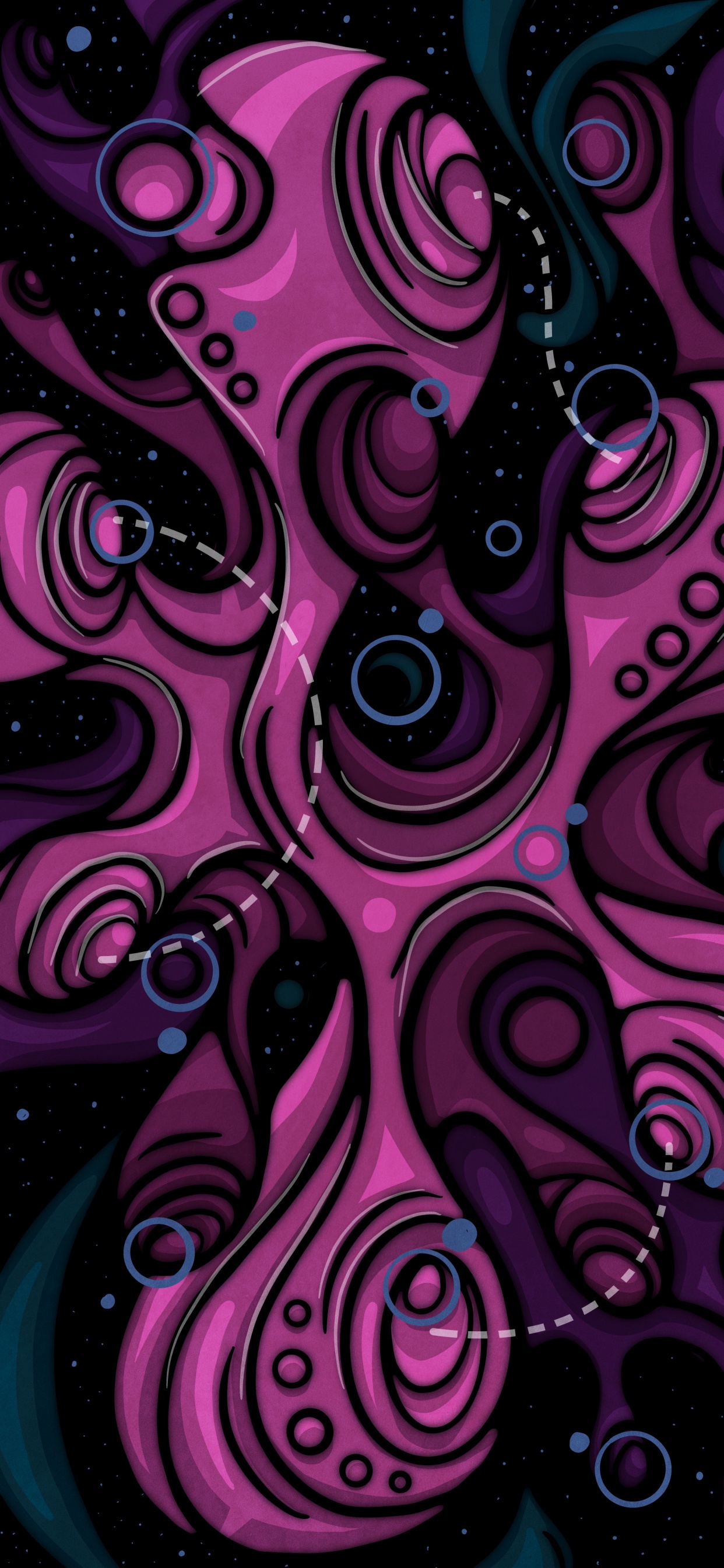 Arte Fractal, Arte, Diseño, Morado, Textil. Wallpaper in 1242x2688 Resolution