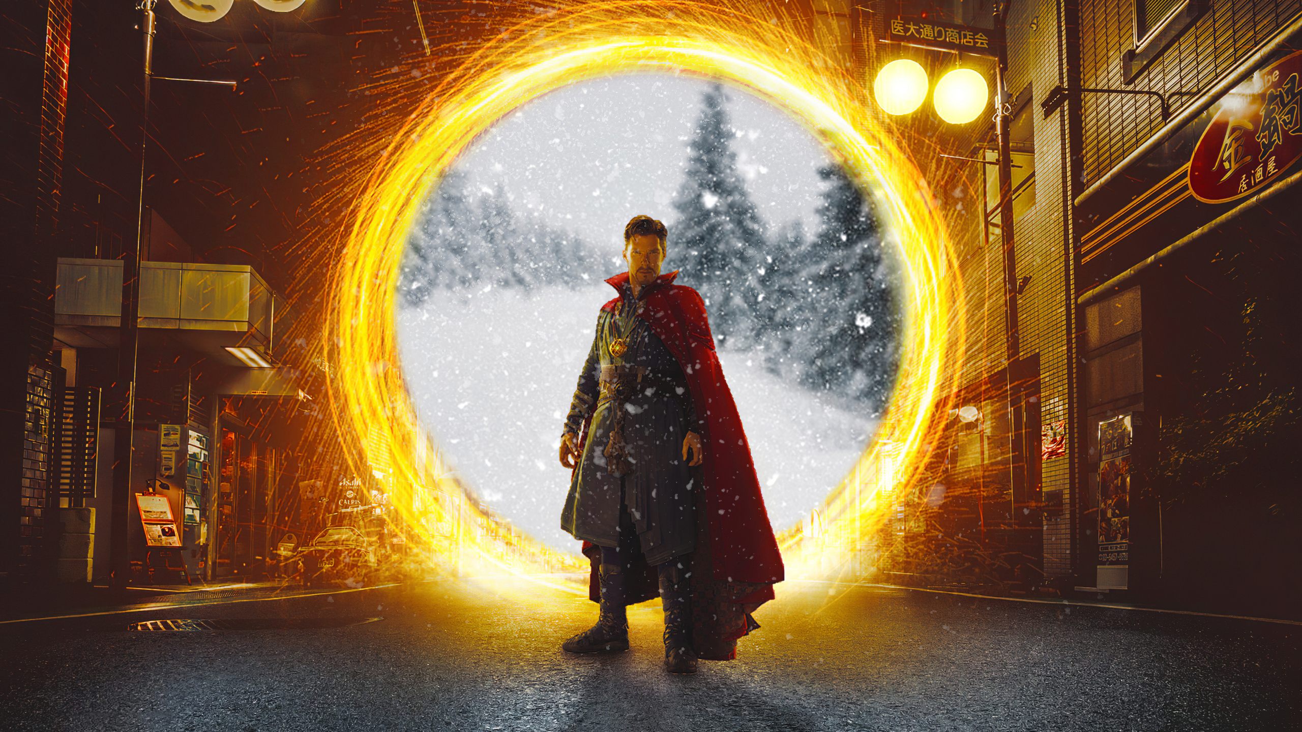 Médecin Étrange Portail, Doctor Strange, Marvel, Superhero, Lumière. Wallpaper in 2560x1440 Resolution