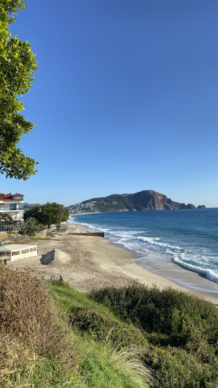 Kleopatra Beach, Coast, Water, Plant, Water Resources. Wallpaper in 750x1334 Resolution