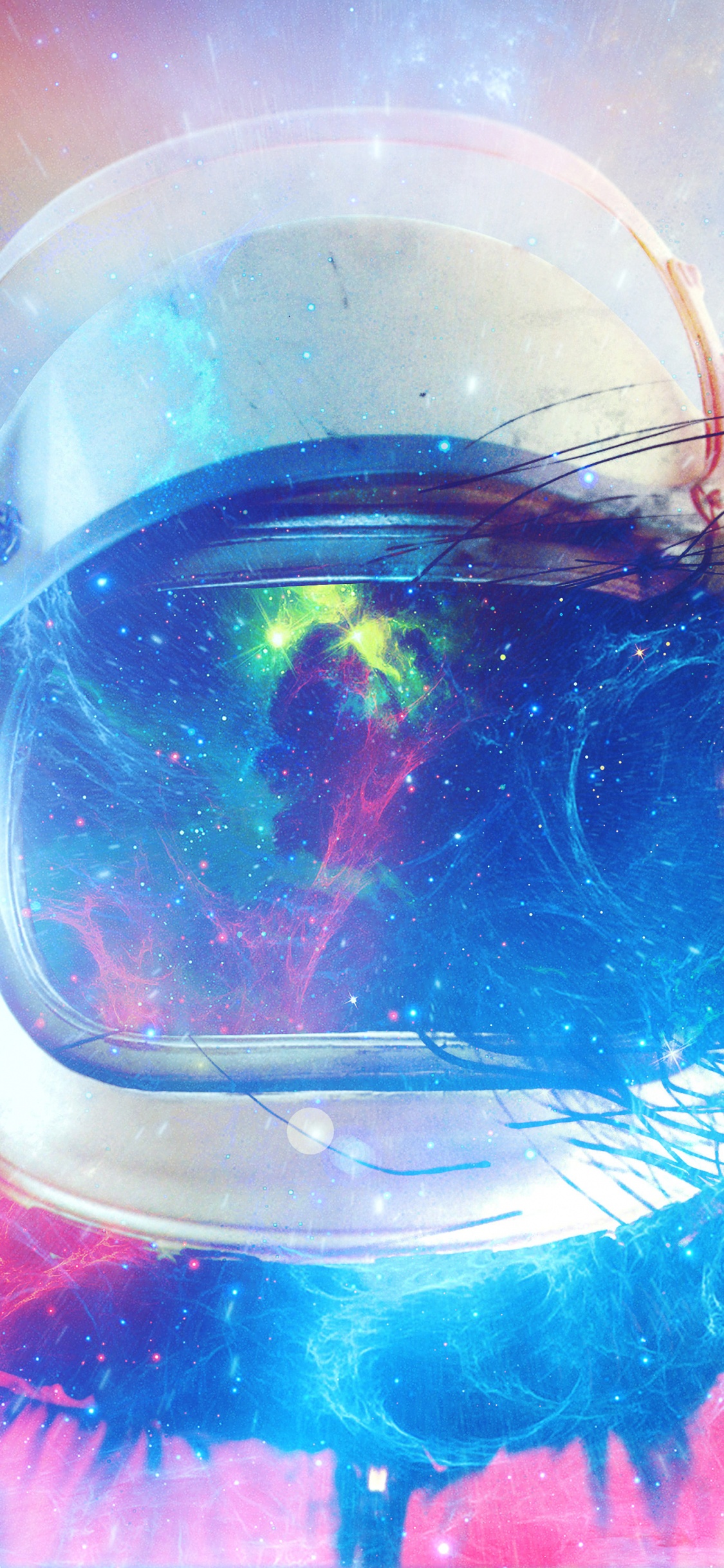 Person in Orange and Blue Jacket Wearing Black Goggles. Wallpaper in 1125x2436 Resolution