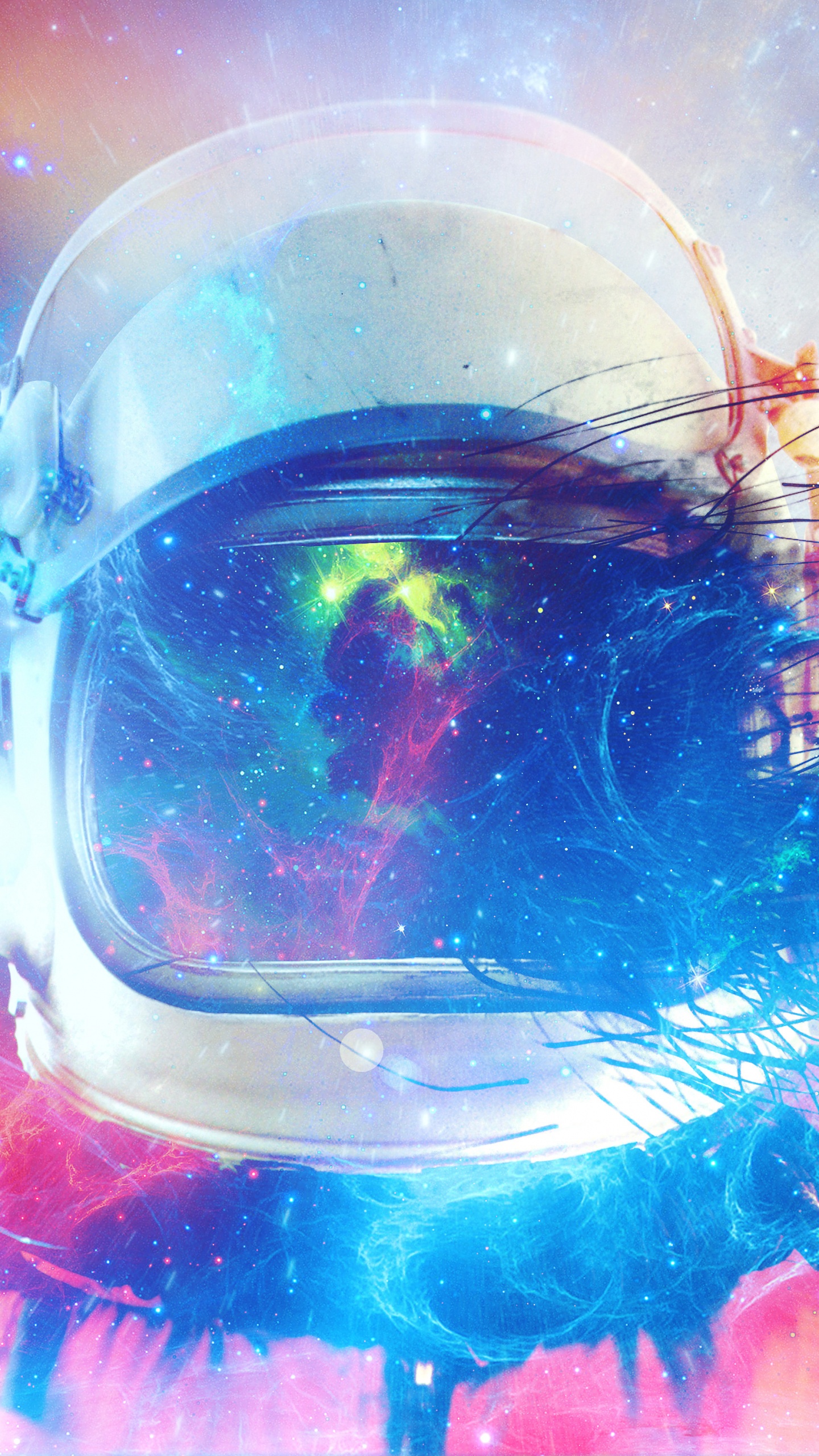 Person in Orange and Blue Jacket Wearing Black Goggles. Wallpaper in 1440x2560 Resolution