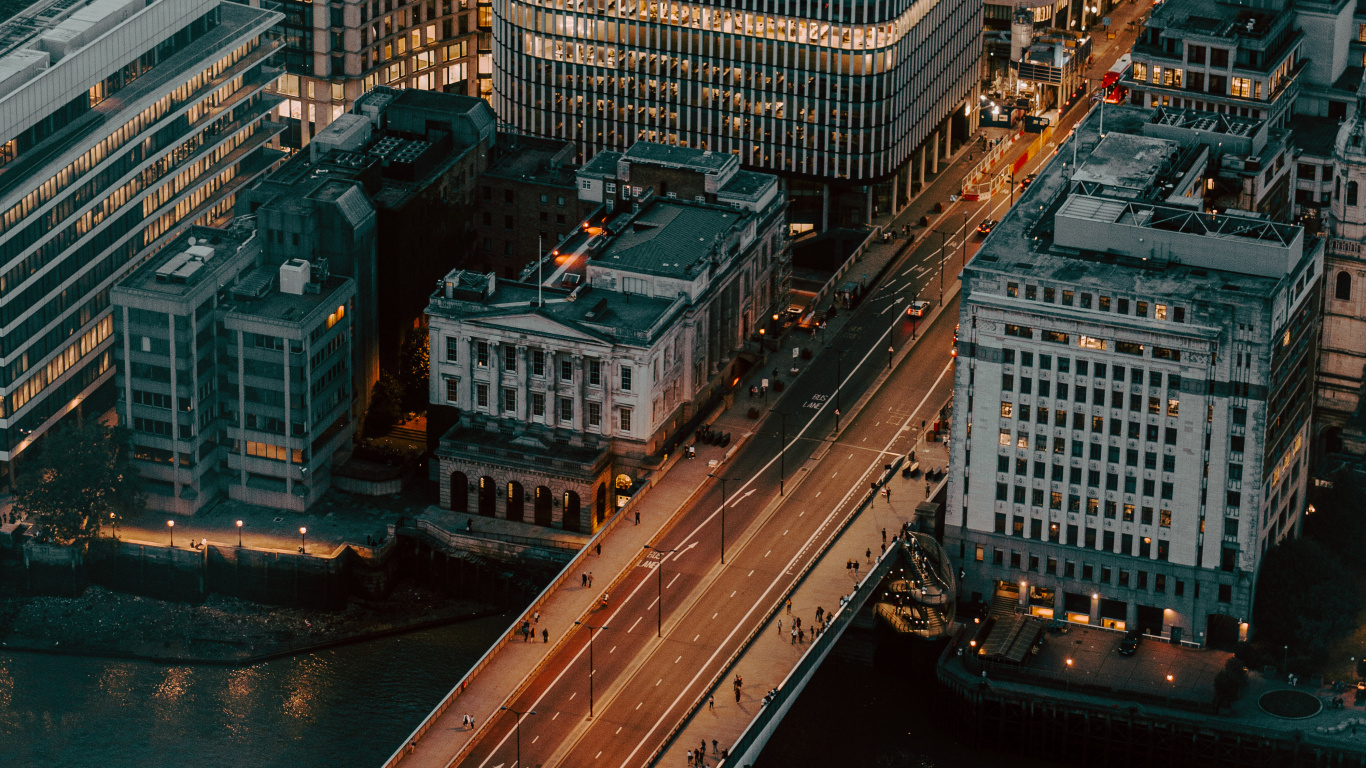 Vue Aérienne Des Bâtiments de la Ville Pendant la Journée. Wallpaper in 1366x768 Resolution