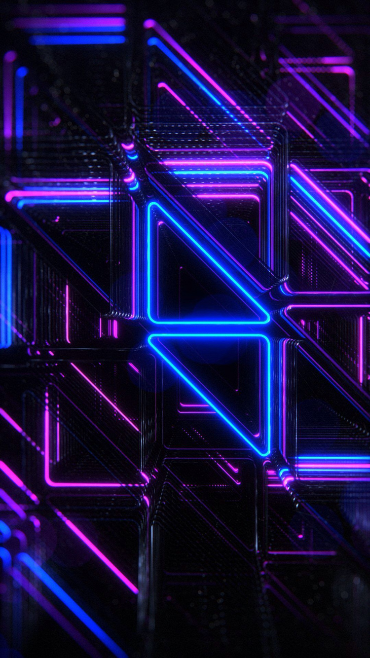 Neon, Light, Blue, Purple, Line. Wallpaper in 750x1334 Resolution